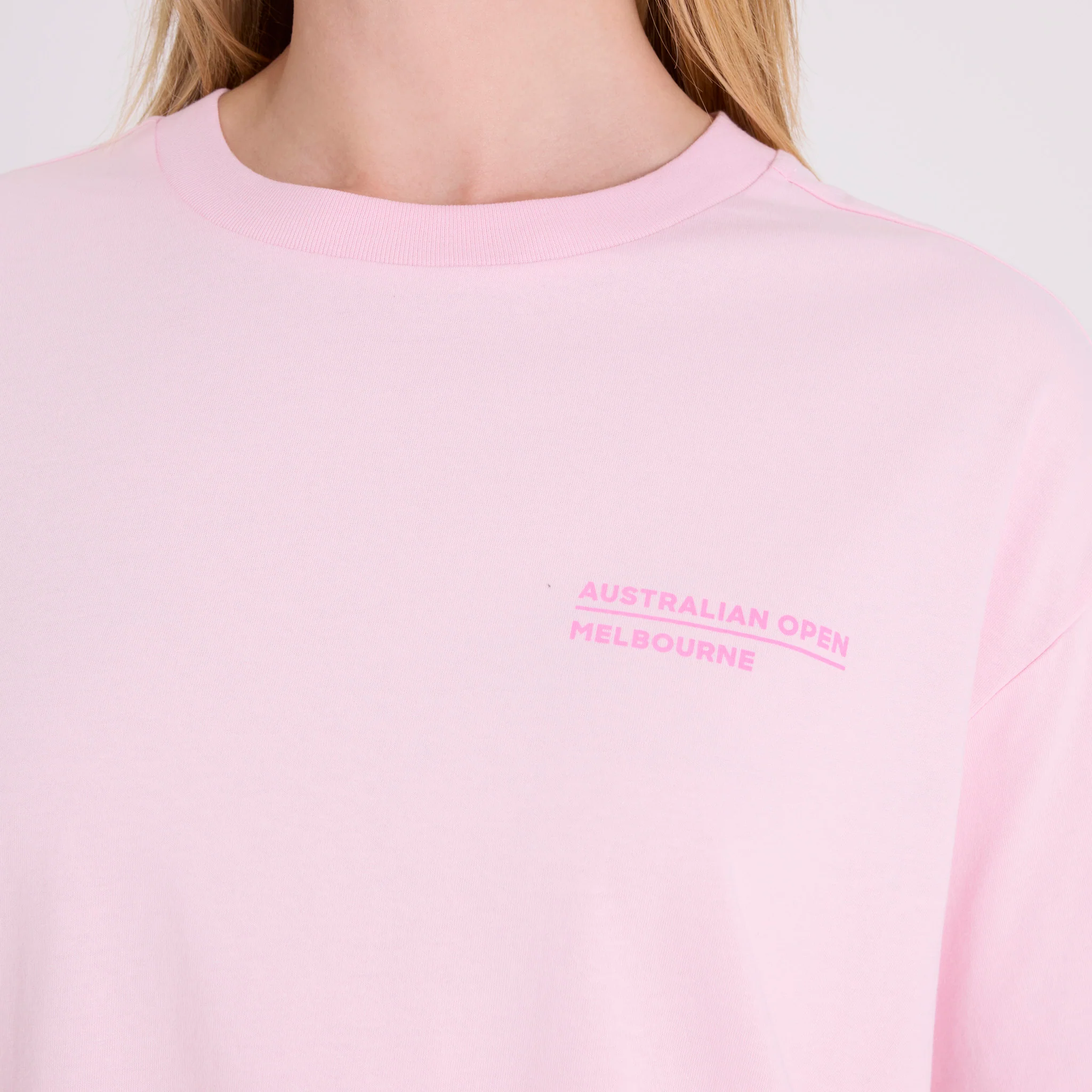 Unisex Australian Open Court Backprint T-Shirt Pink - Image 5
