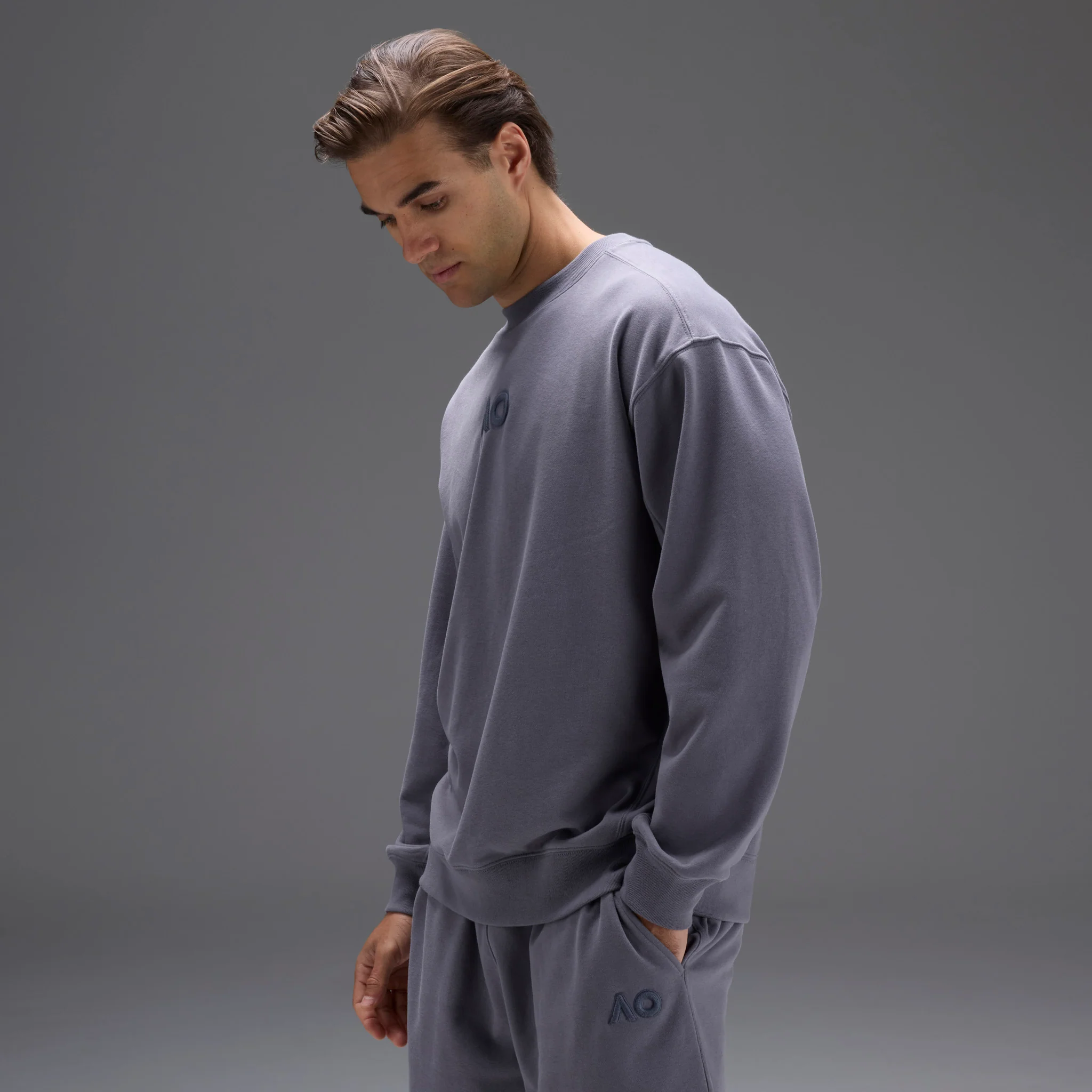 Unisex Australian Open Crewneck Sweatshirt Grey - Image 3