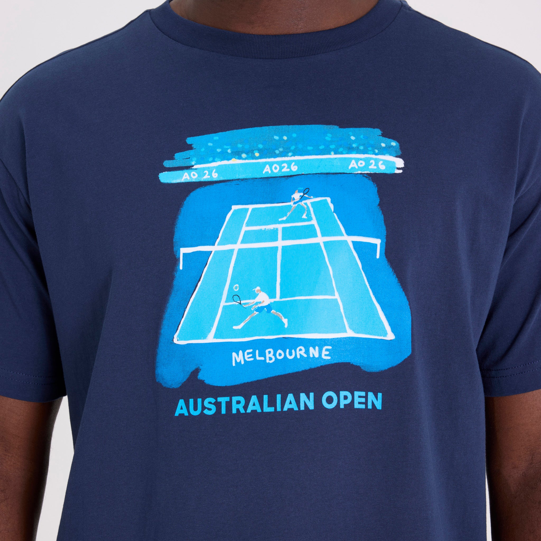 Unisex Australian Open Crowd T-Shirt Navy - Image 3