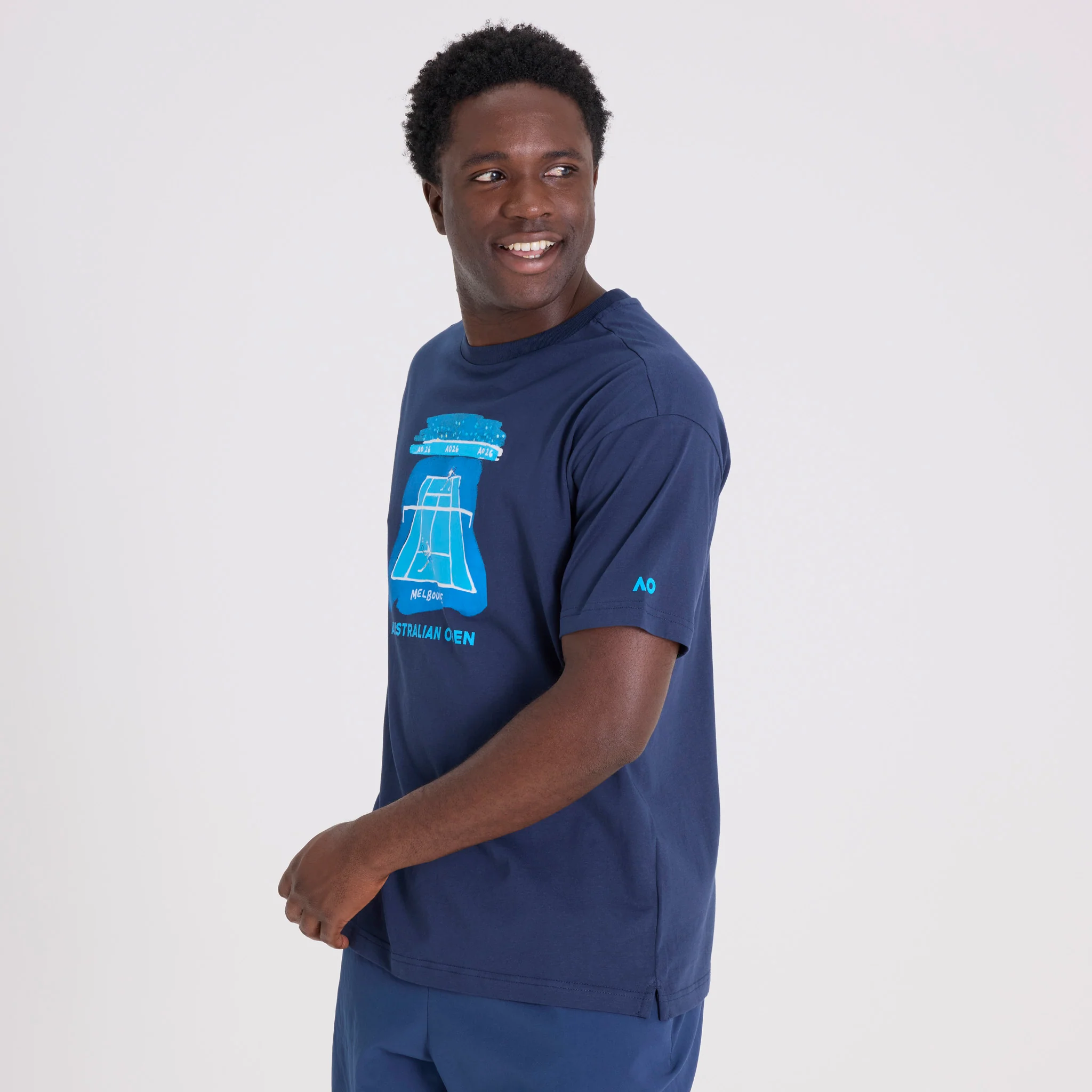 Unisex Australian Open Crowd T-Shirt Navy - Image 6