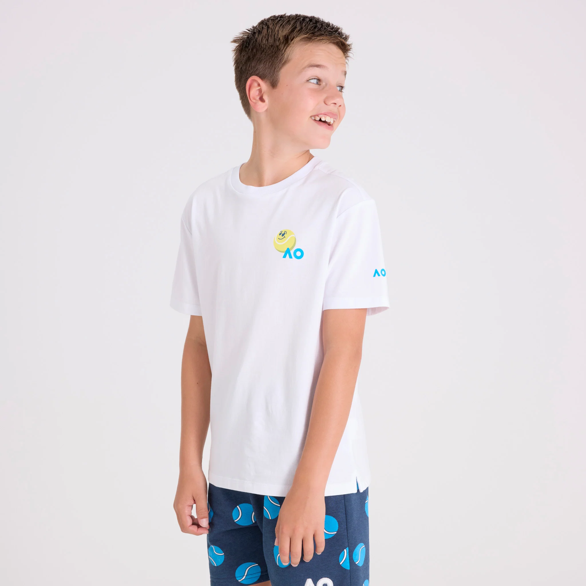 Kids Australian Open Court T-Shirt White - Image 3