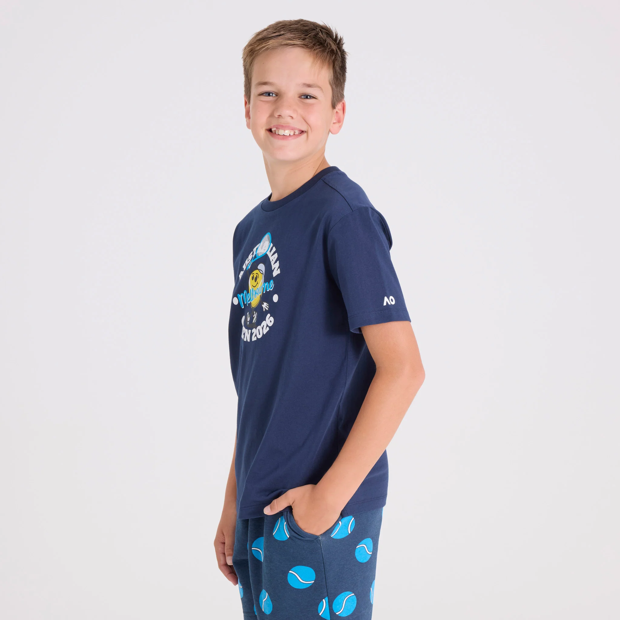 Kids Australian Open Graphic T-Shirt Navy - Image 2