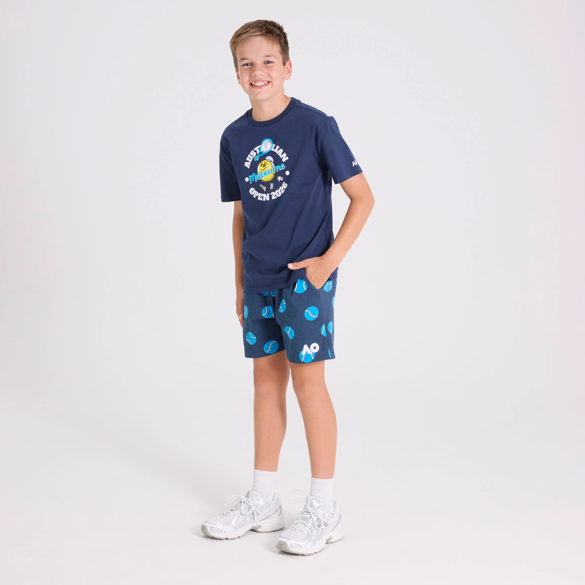 Kids Australian Open Graphic T-Shirt Navy - Image 6