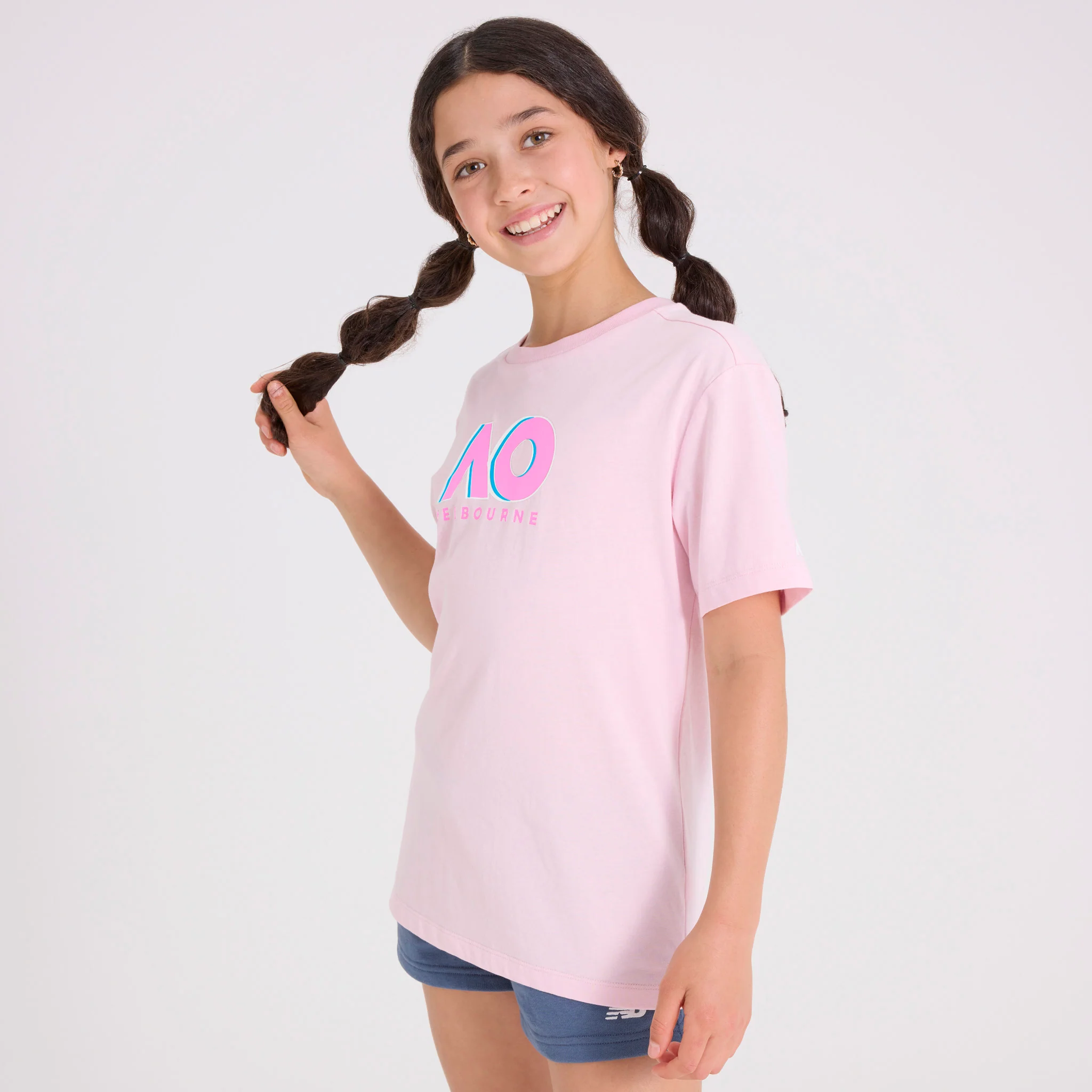 Kids Australian Open Logo T-Shirt Pink - Image 3