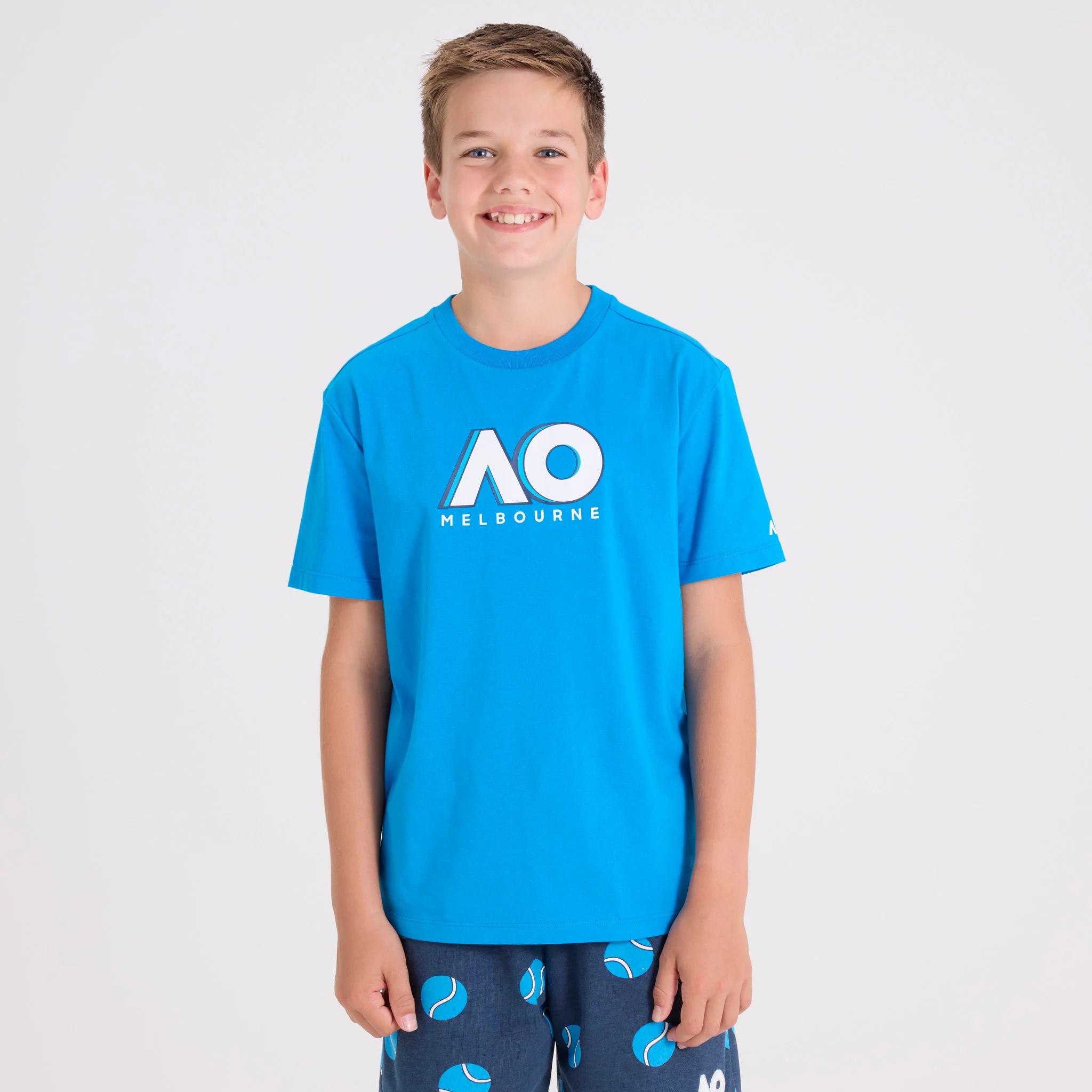 Kids Australian Open Logo T-Shirt Blue