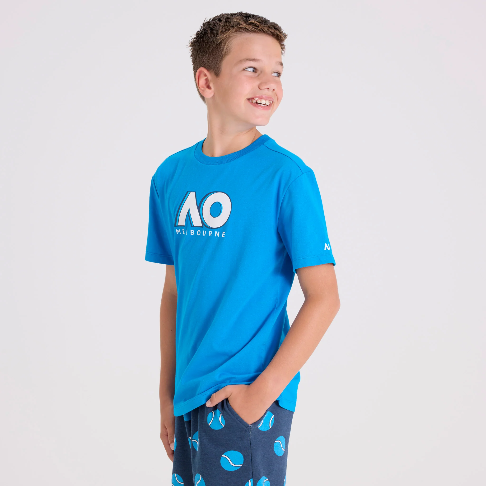 Kids Australian Open Logo T-Shirt Blue - Image 2