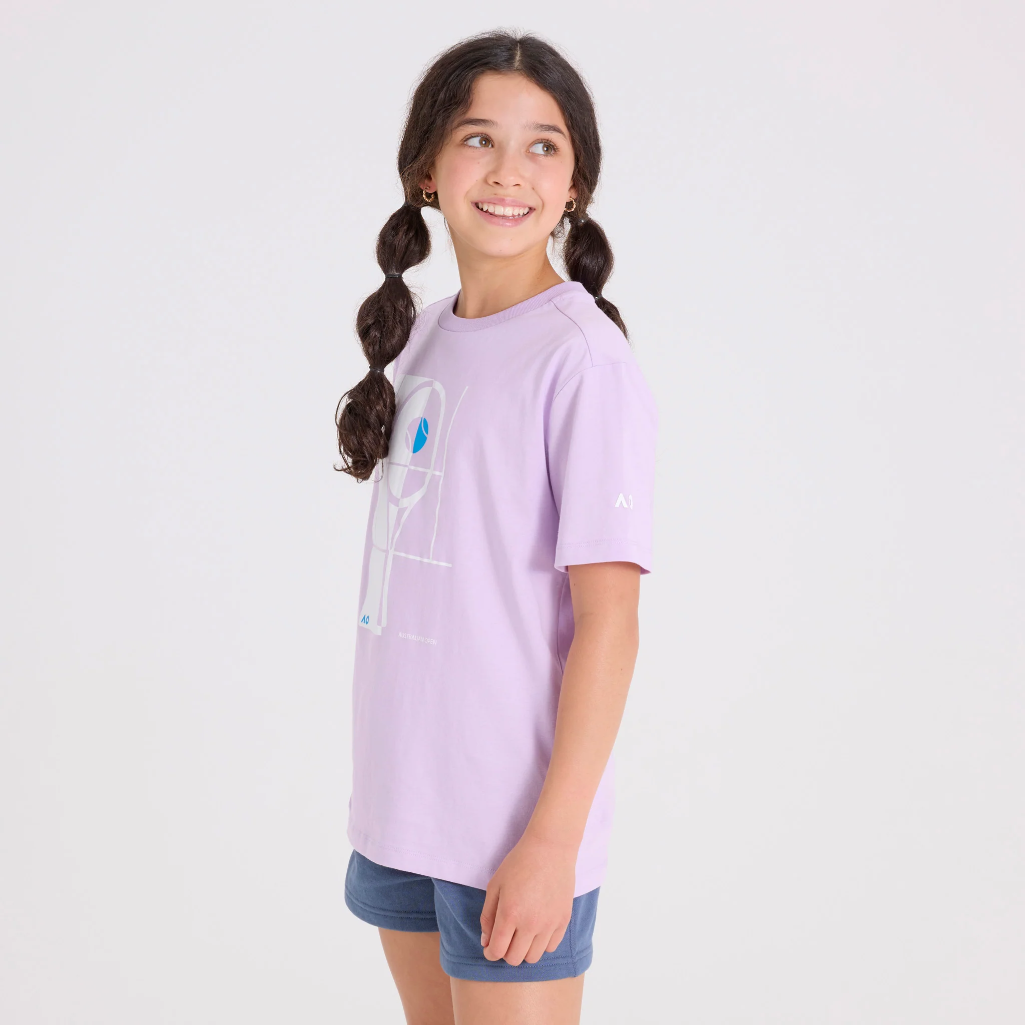 Kids Australian Open Racquet T-Shirt Purple - Image 2
