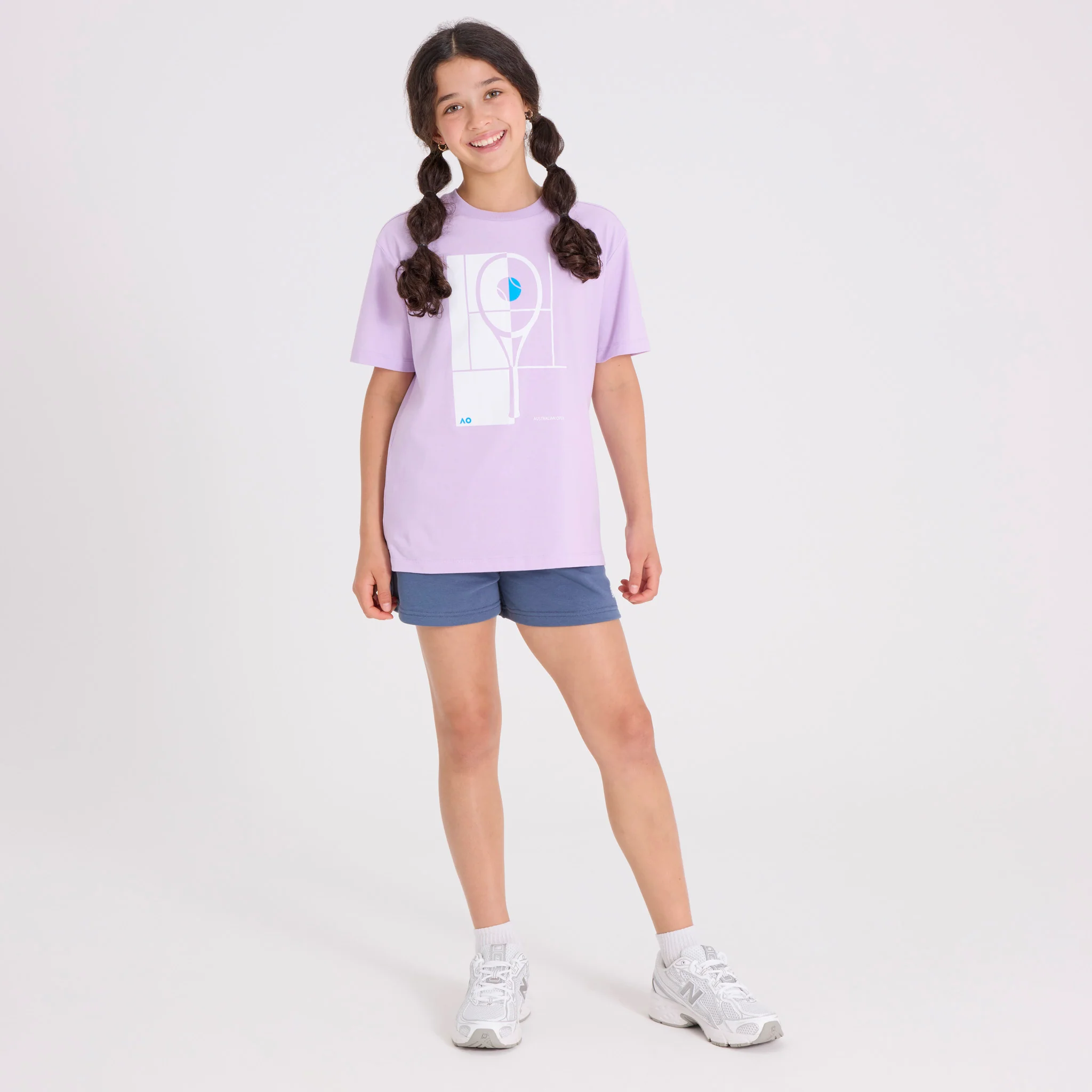 Kids Australian Open Racquet T-Shirt Purple - Image 6