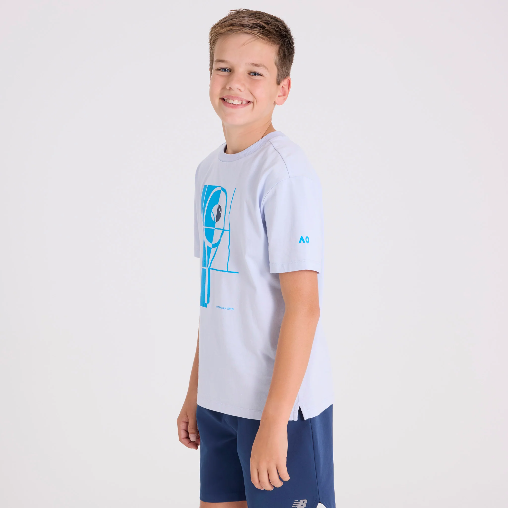 Kids Australian Open Racquet T-Shirt Light Blue - Image 3
