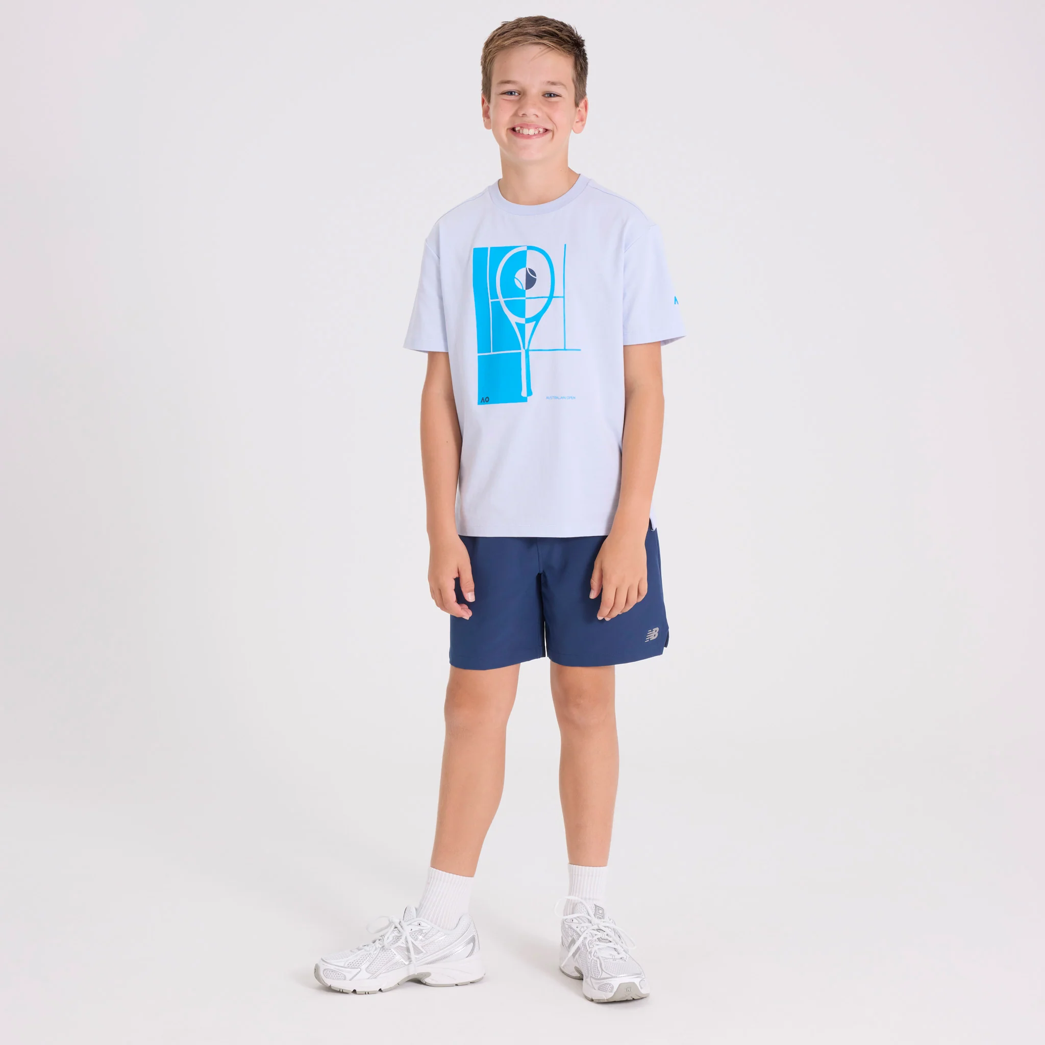 Kids Australian Open Racquet T-Shirt Light Blue - Image 6