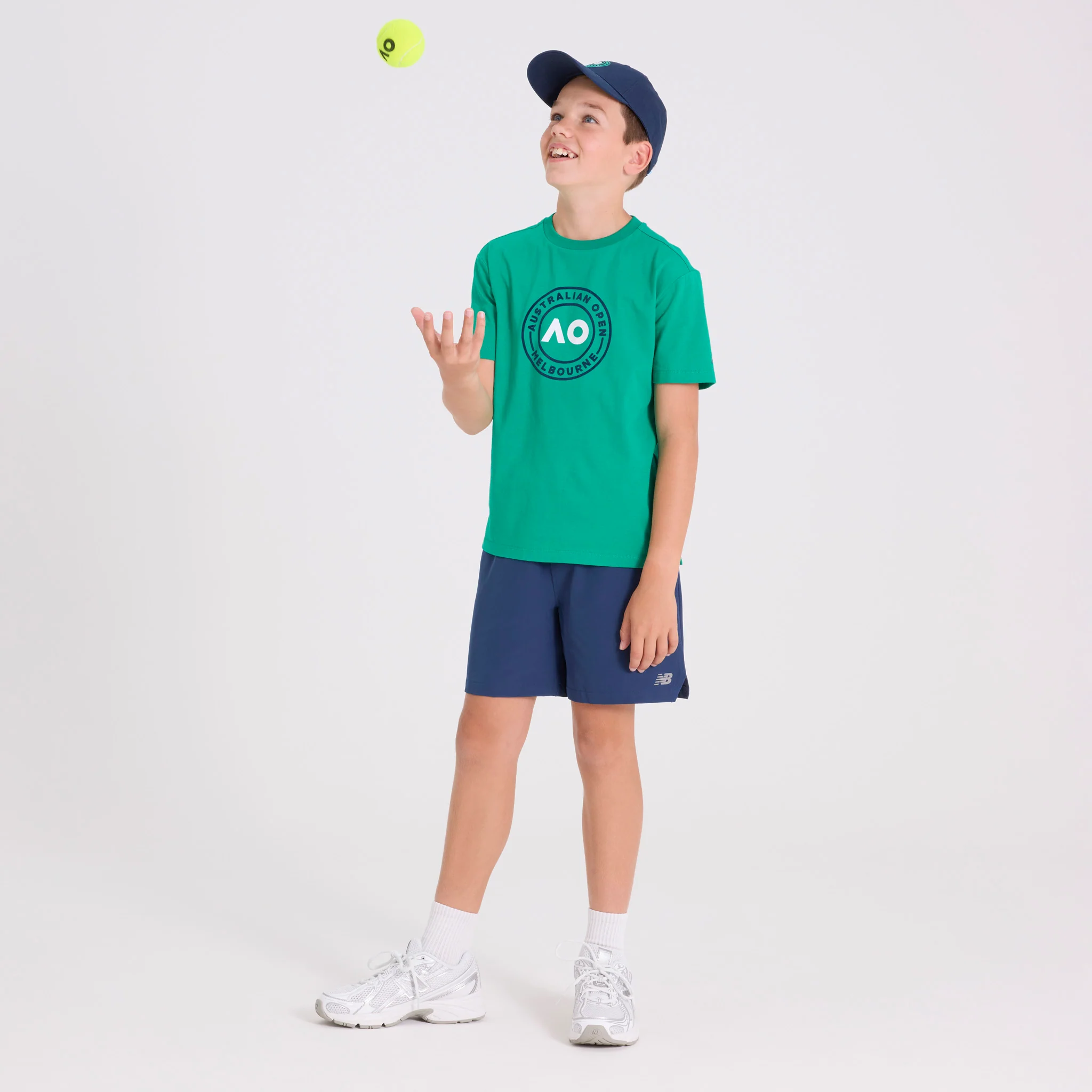 Kids Australian Open Round Logo T-Shirt Green - Image 2