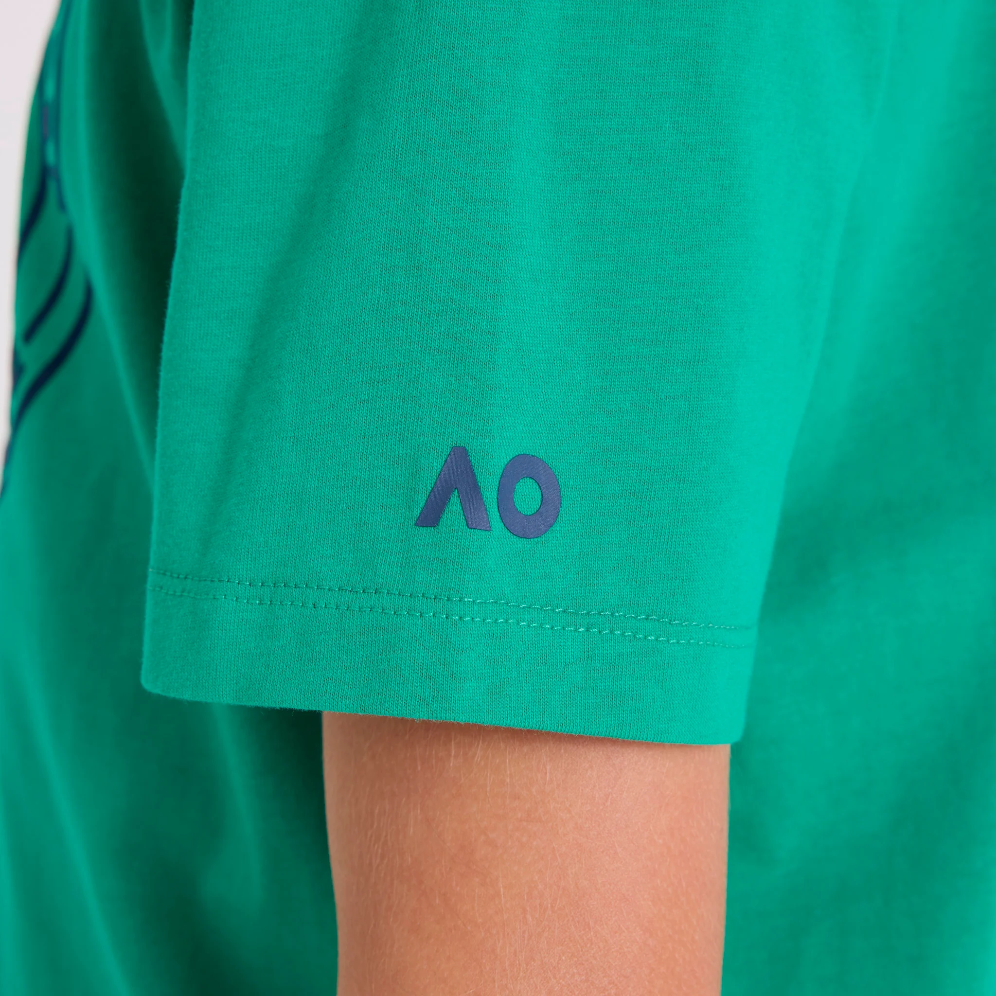 Kids Australian Open Round Logo T-Shirt Green - Image 6