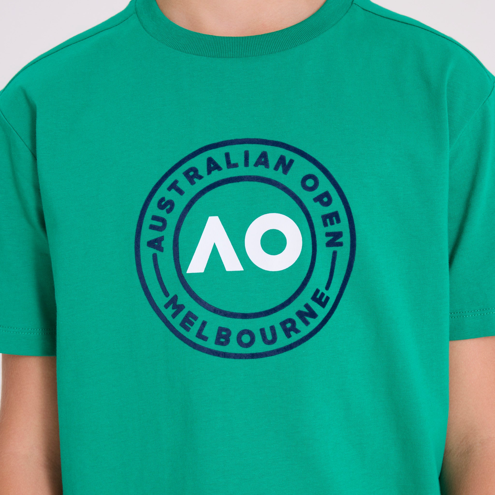 Kids Australian Open Round Logo T-Shirt Green - Image 7