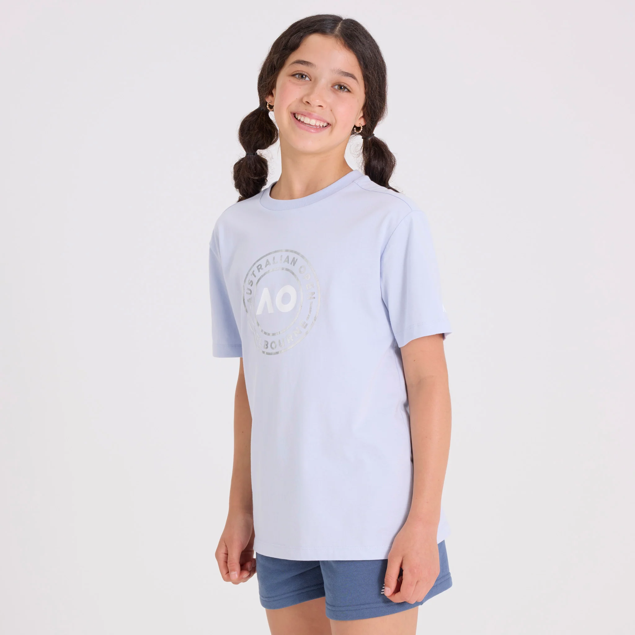 Kids Australian Open Round Logo T-Shirt Light Blue - Image 2