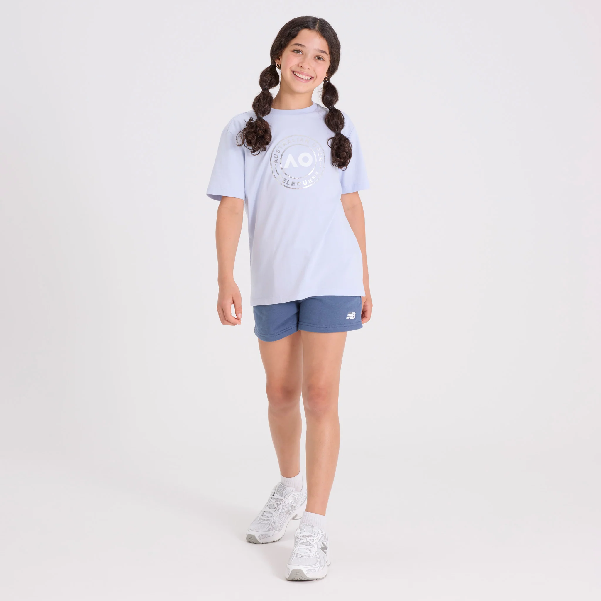 Kids Australian Open Round Logo T-Shirt Light Blue - Image 3