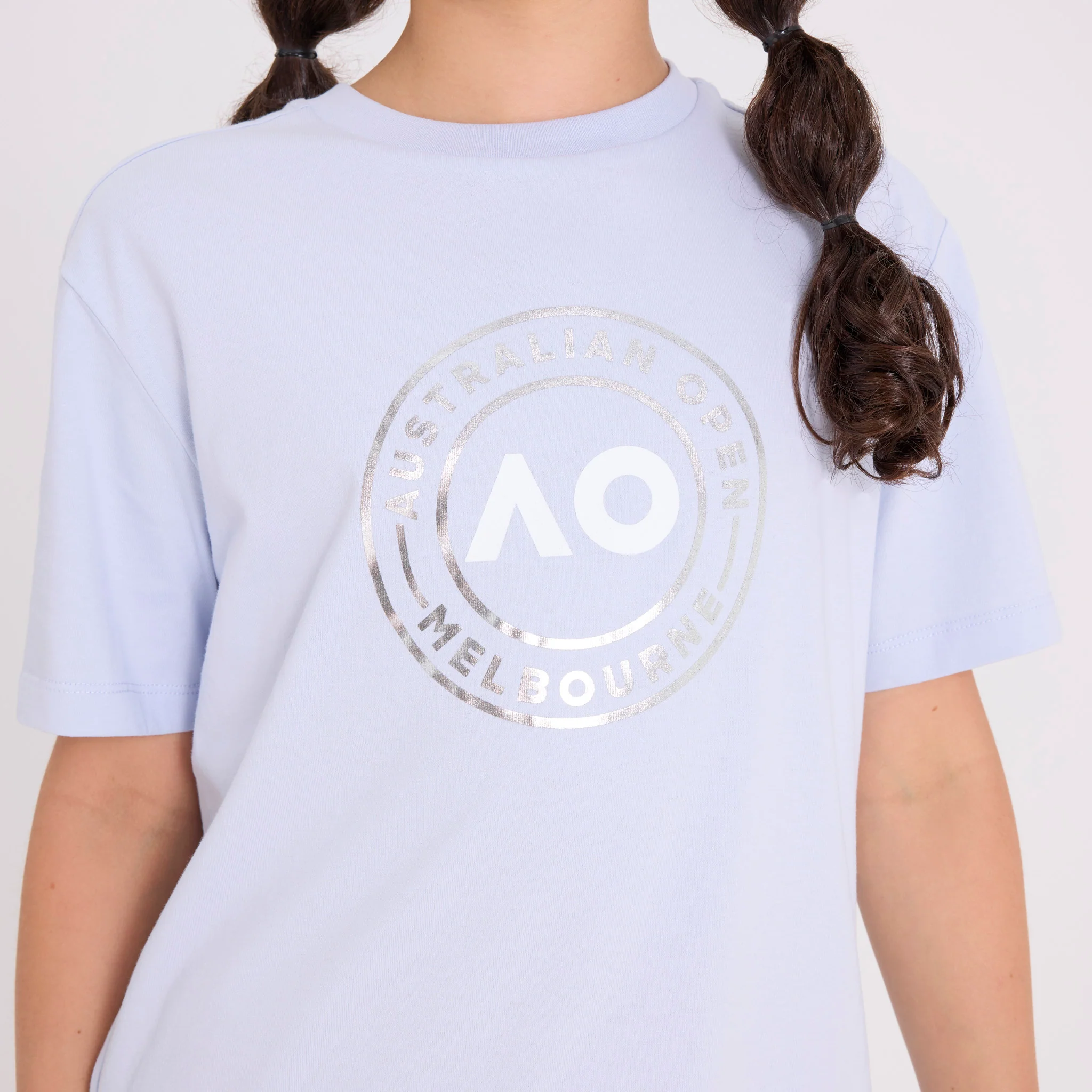 Kids Australian Open Round Logo T-Shirt Light Blue - Image 5