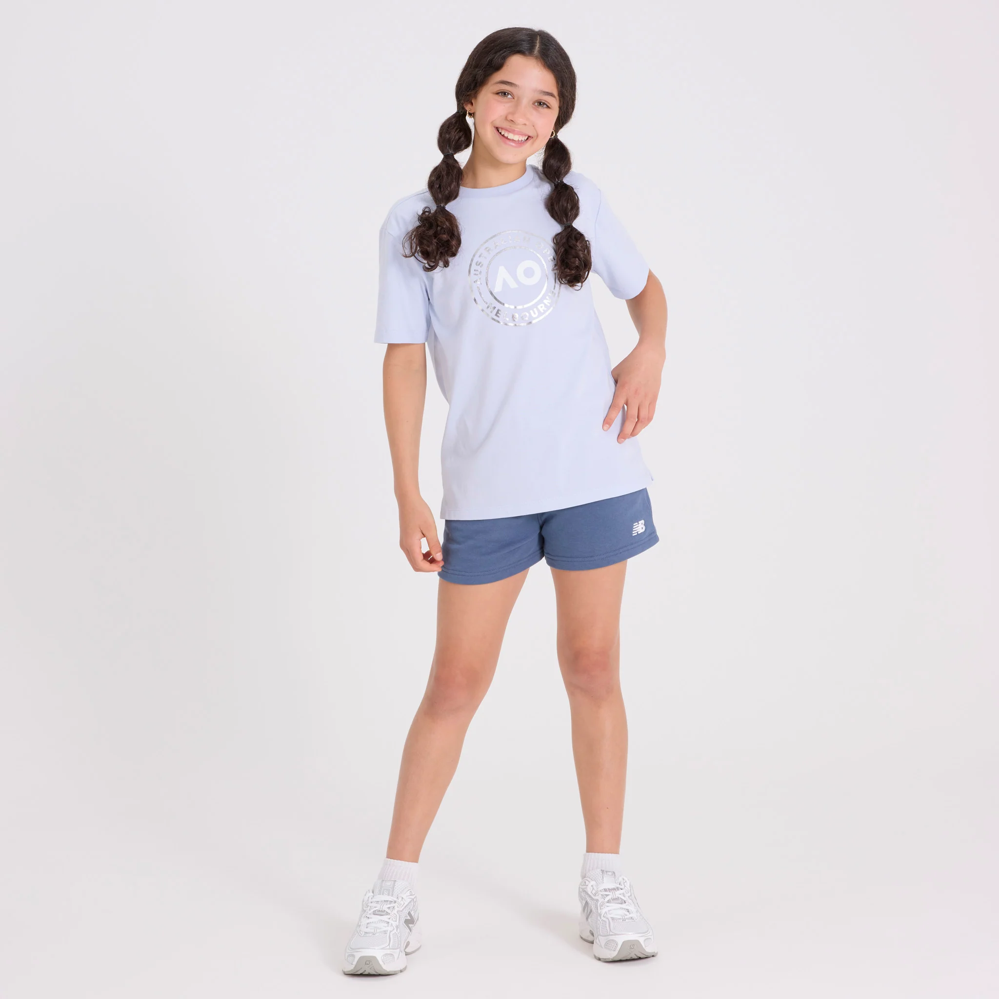 Kids Australian Open Round Logo T-Shirt Light Blue - Image 7