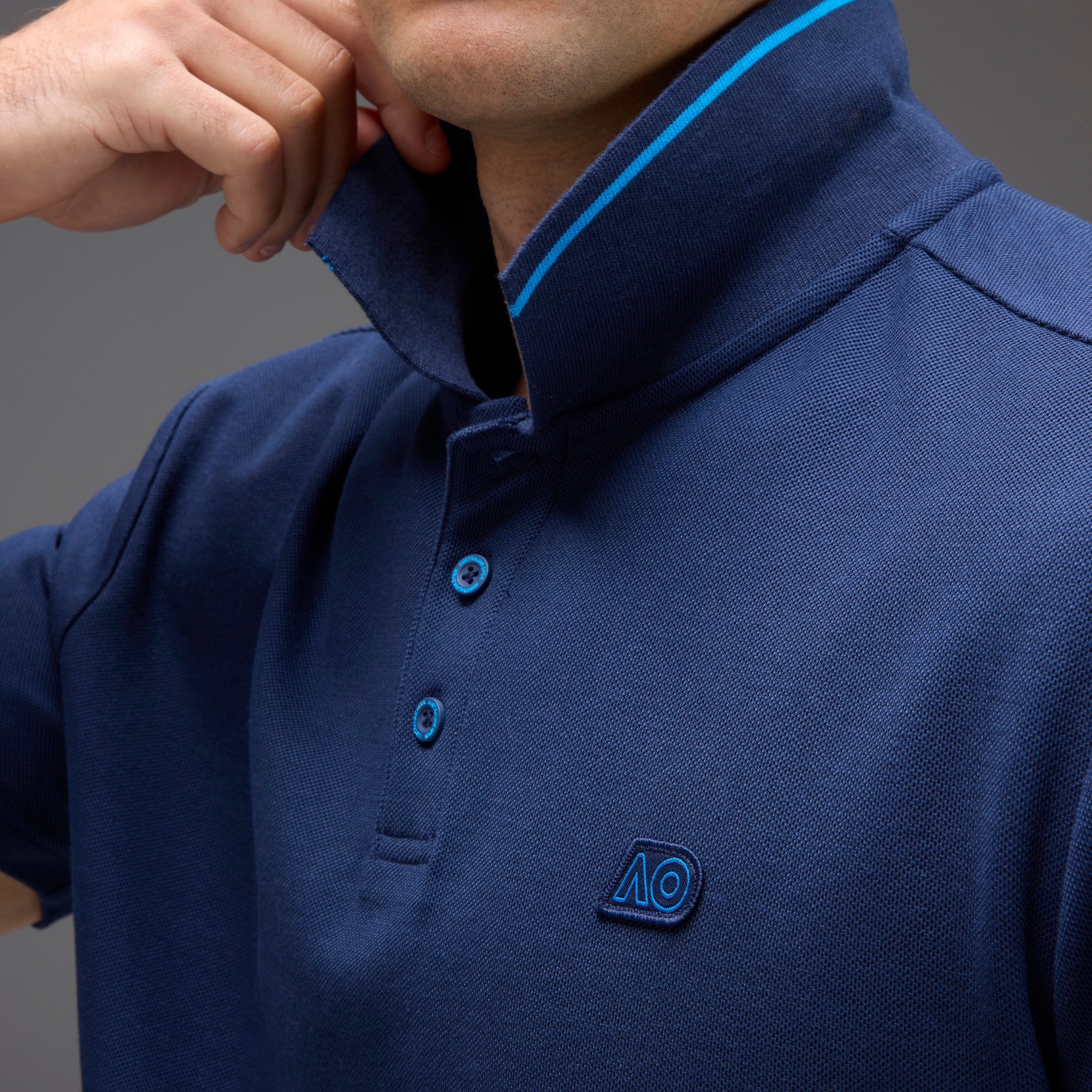 Men's Australian Open Polo Shirt Navy - Image 3