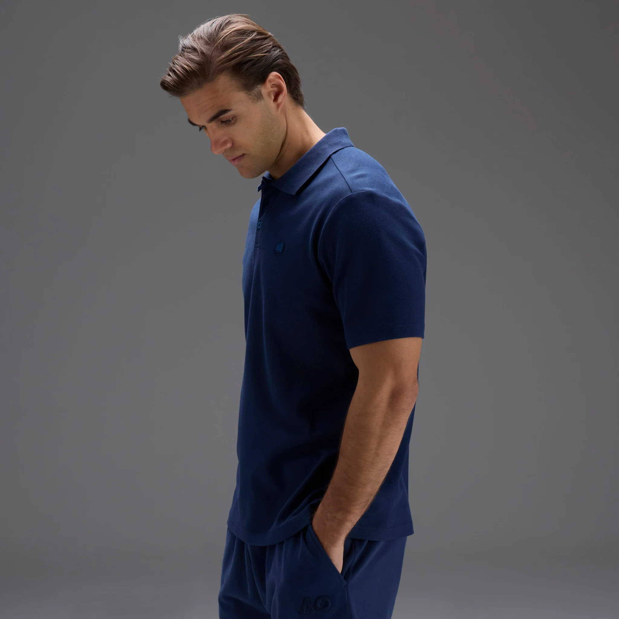 Men's Australian Open Polo Shirt Navy - Image 7