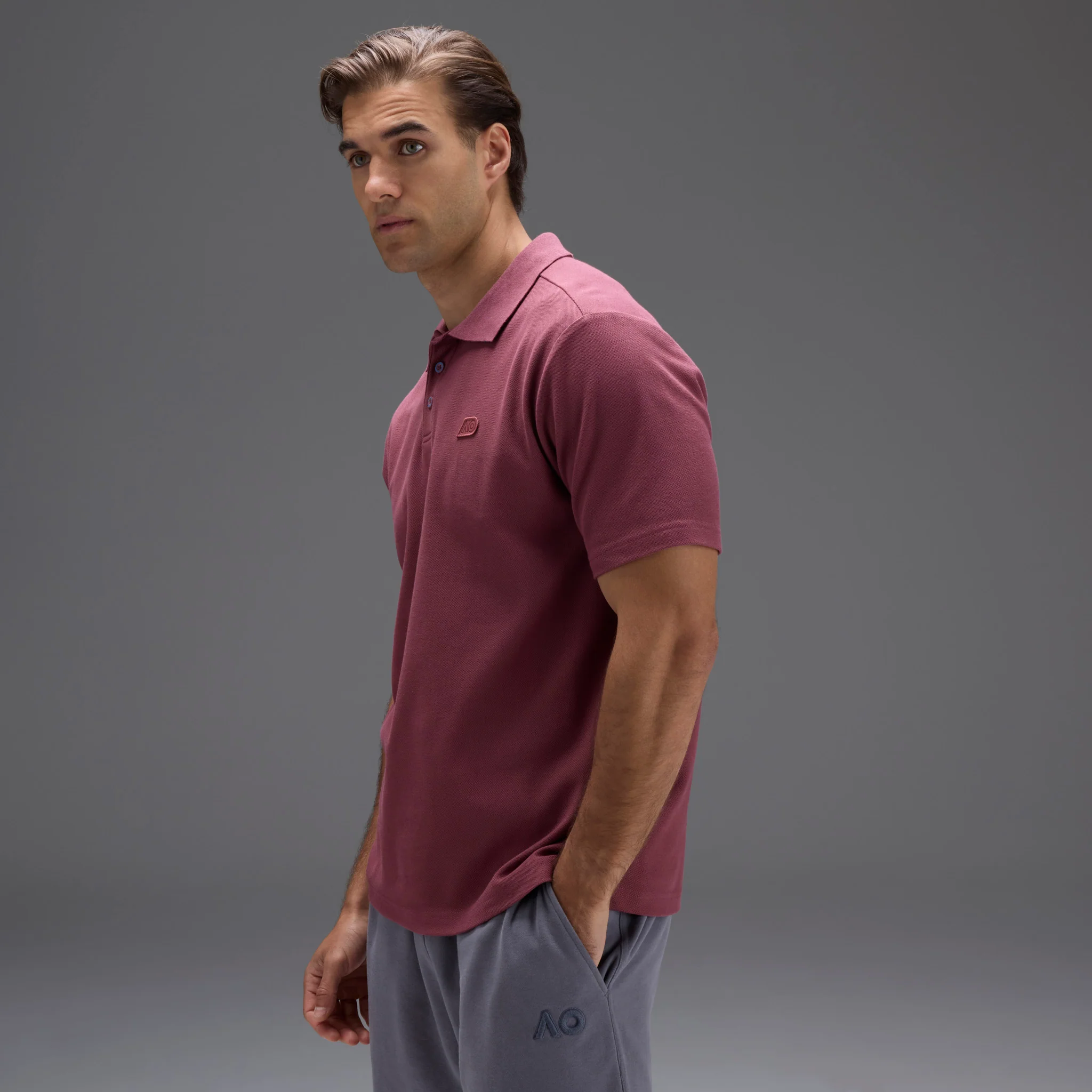 Men's Australian Open Polo Shirt Red - Image 6