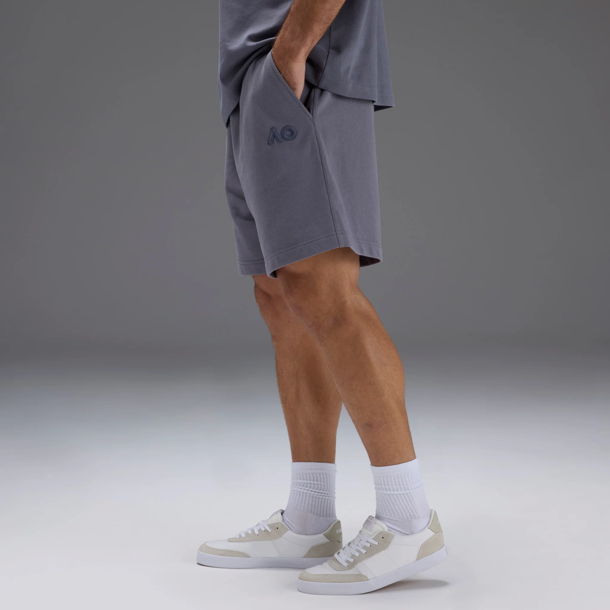Men's Australian Open Shorts Grey - Image 4