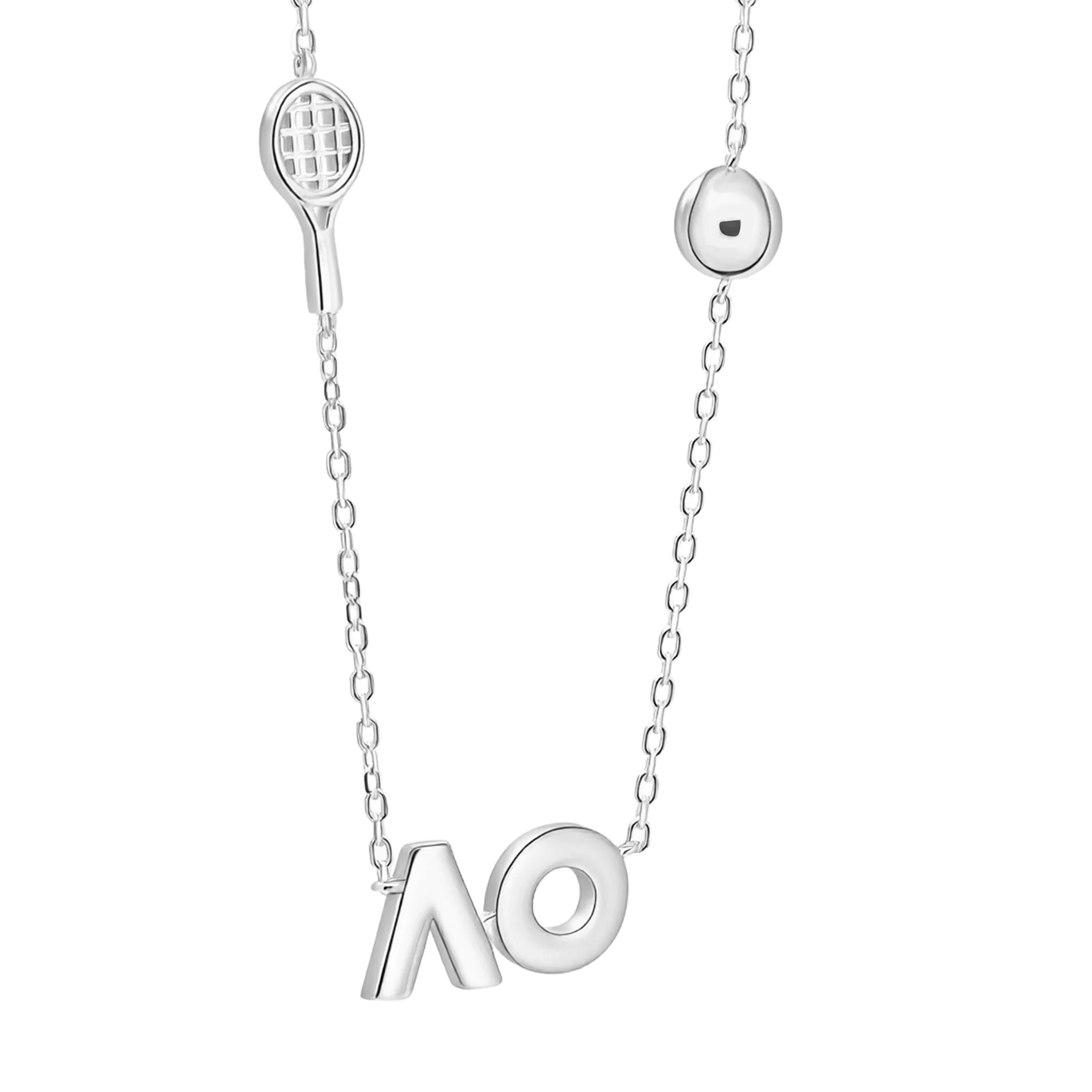 AO Racquet & Heart Necklace