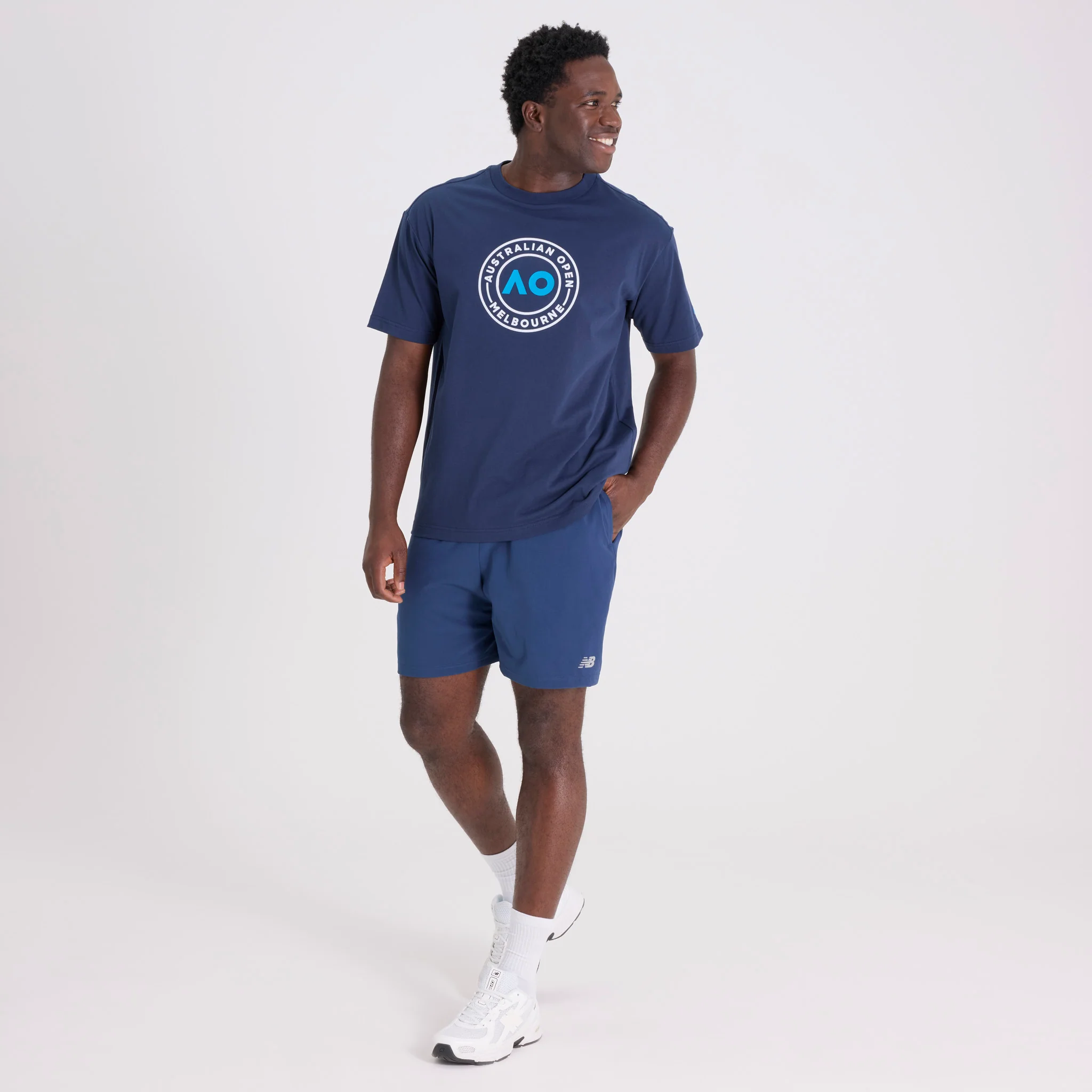 Unisex Australian Open Round Logo T-Shirt Navy - Image 7