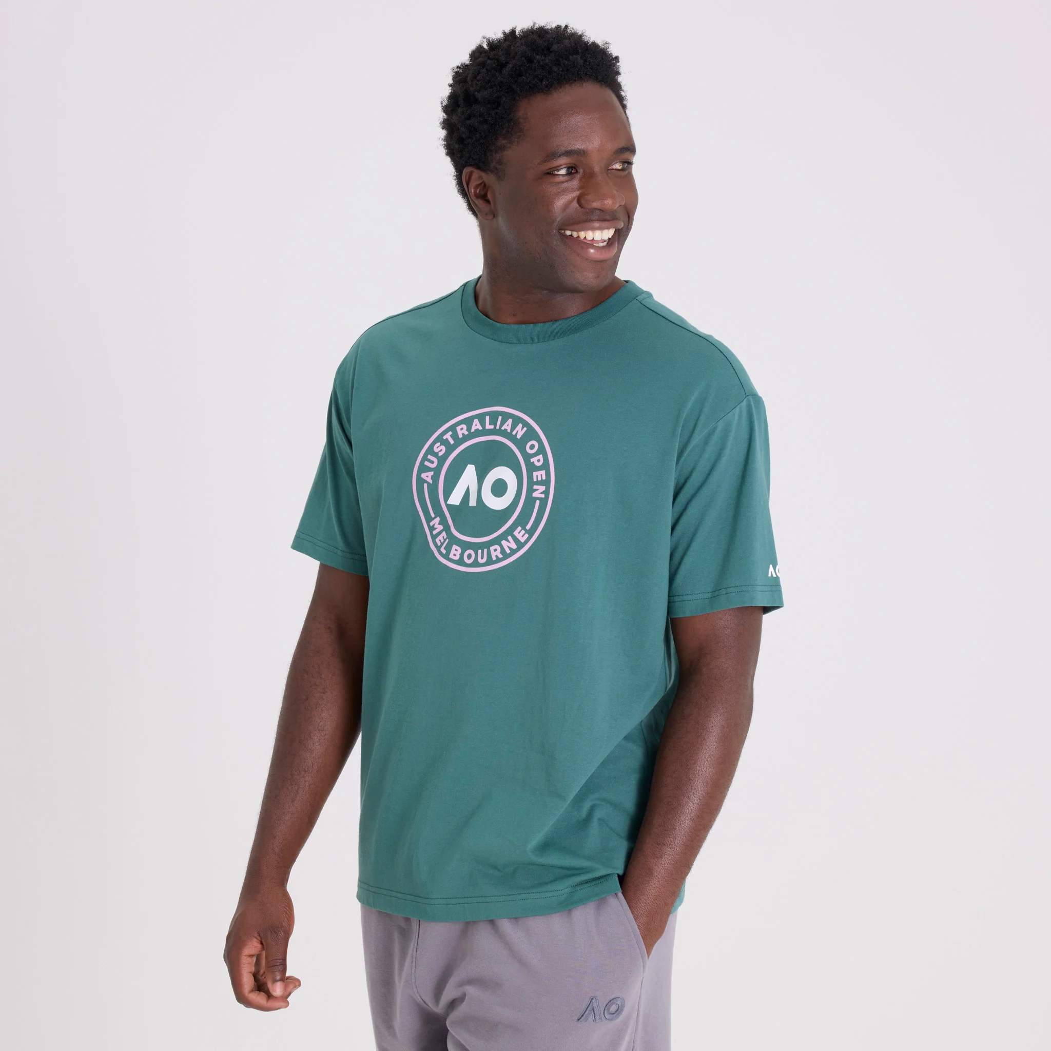 Unisex Australian Open Logo T-Shirt Green - Image 3