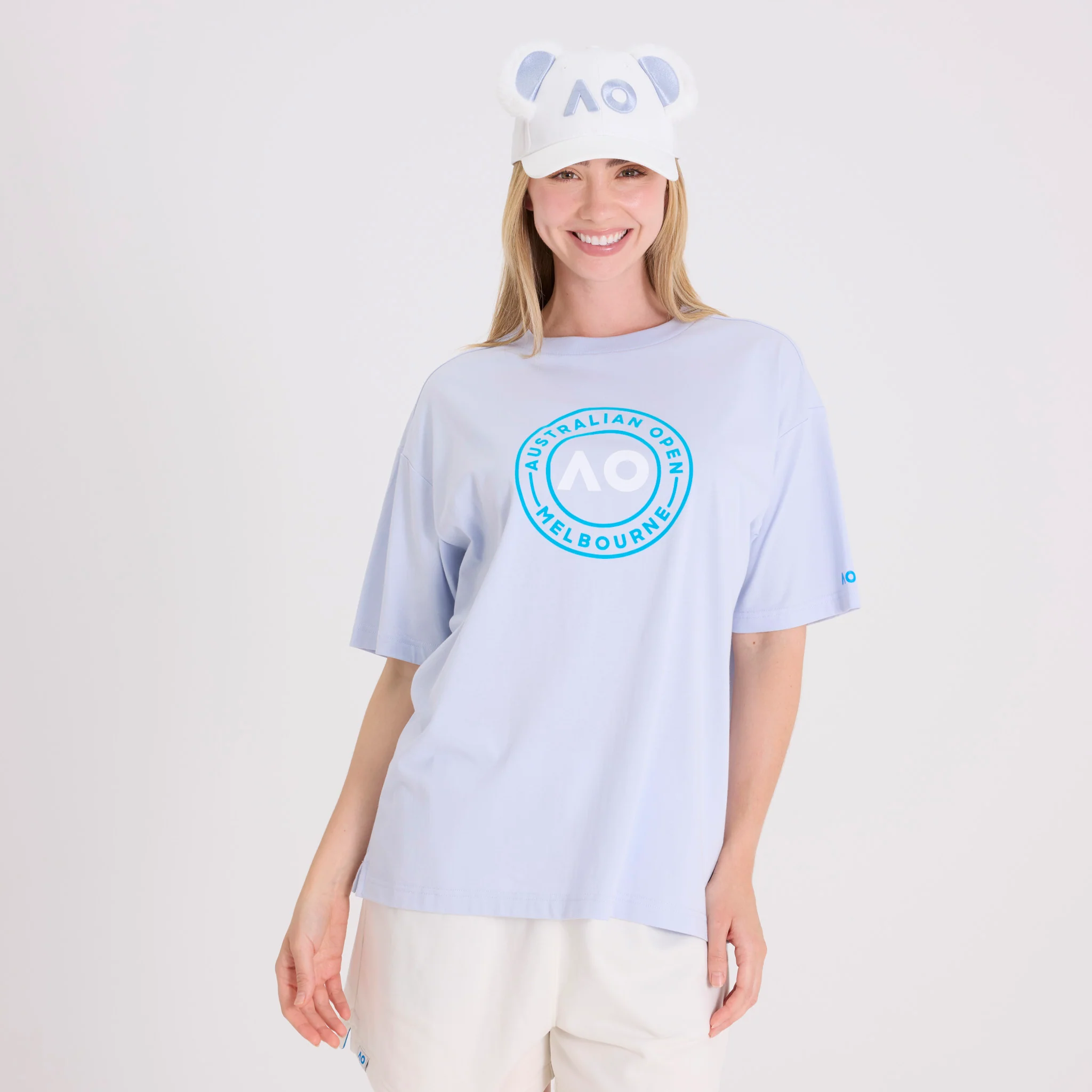 Unisex Australian Open Round Logo T-Shirt Light Blue
