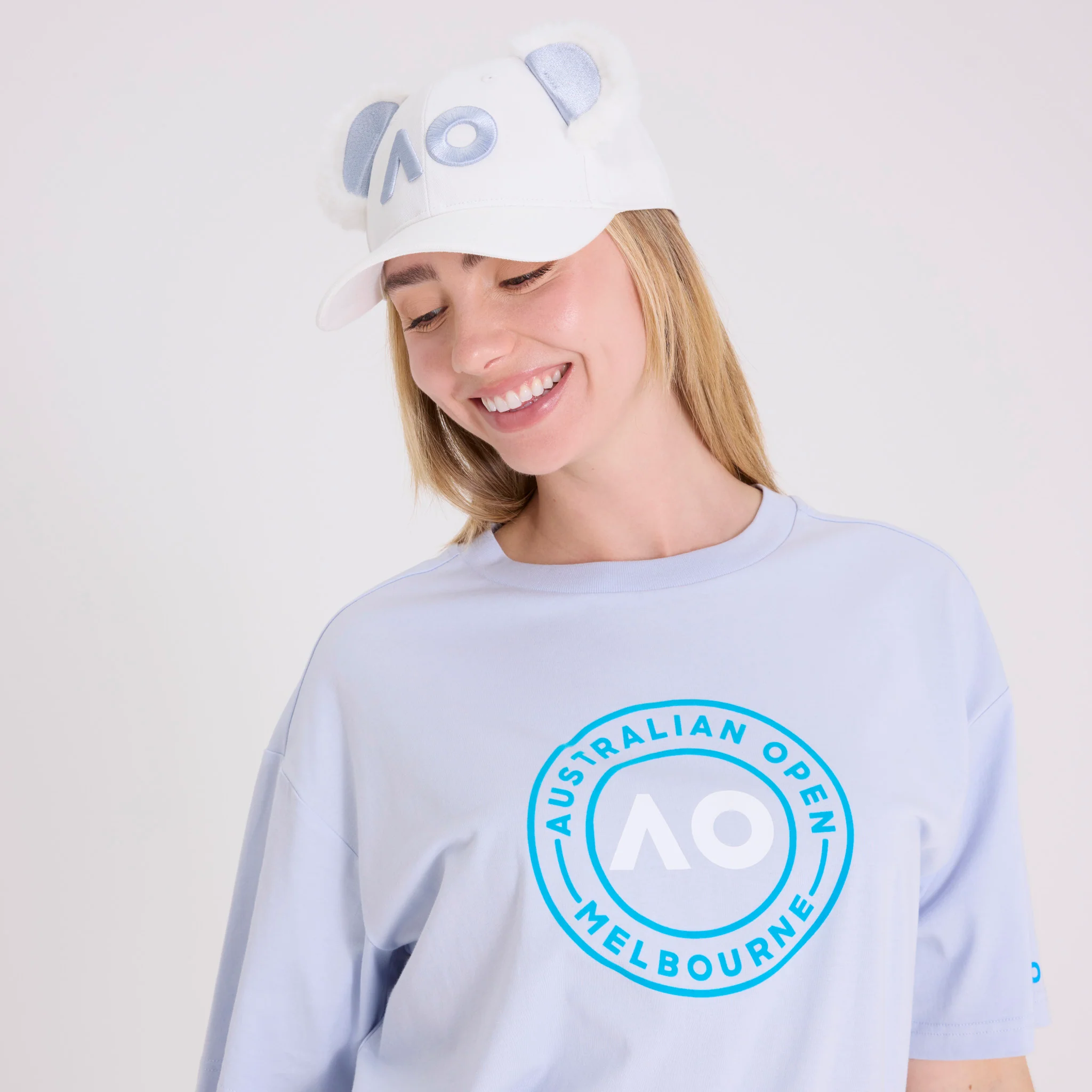 Unisex Australian Open Round Logo T-Shirt Light Blue - Image 5