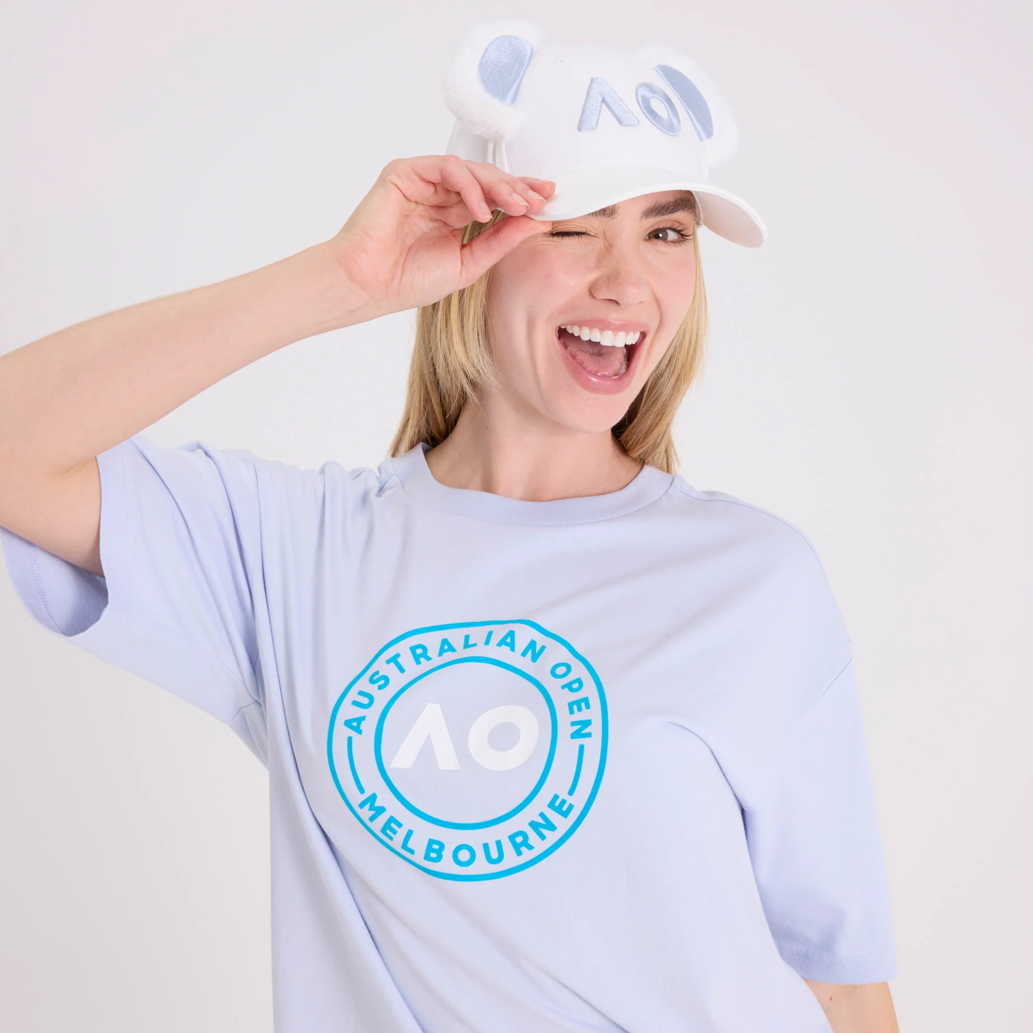 Unisex Australian Open Round Logo T-Shirt Light Blue - Image 6