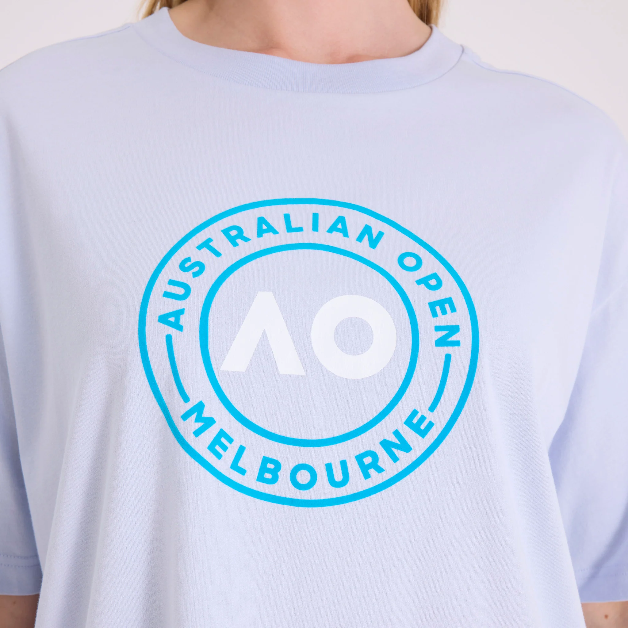 Unisex Australian Open Round Logo T-Shirt Light Blue - Image 8