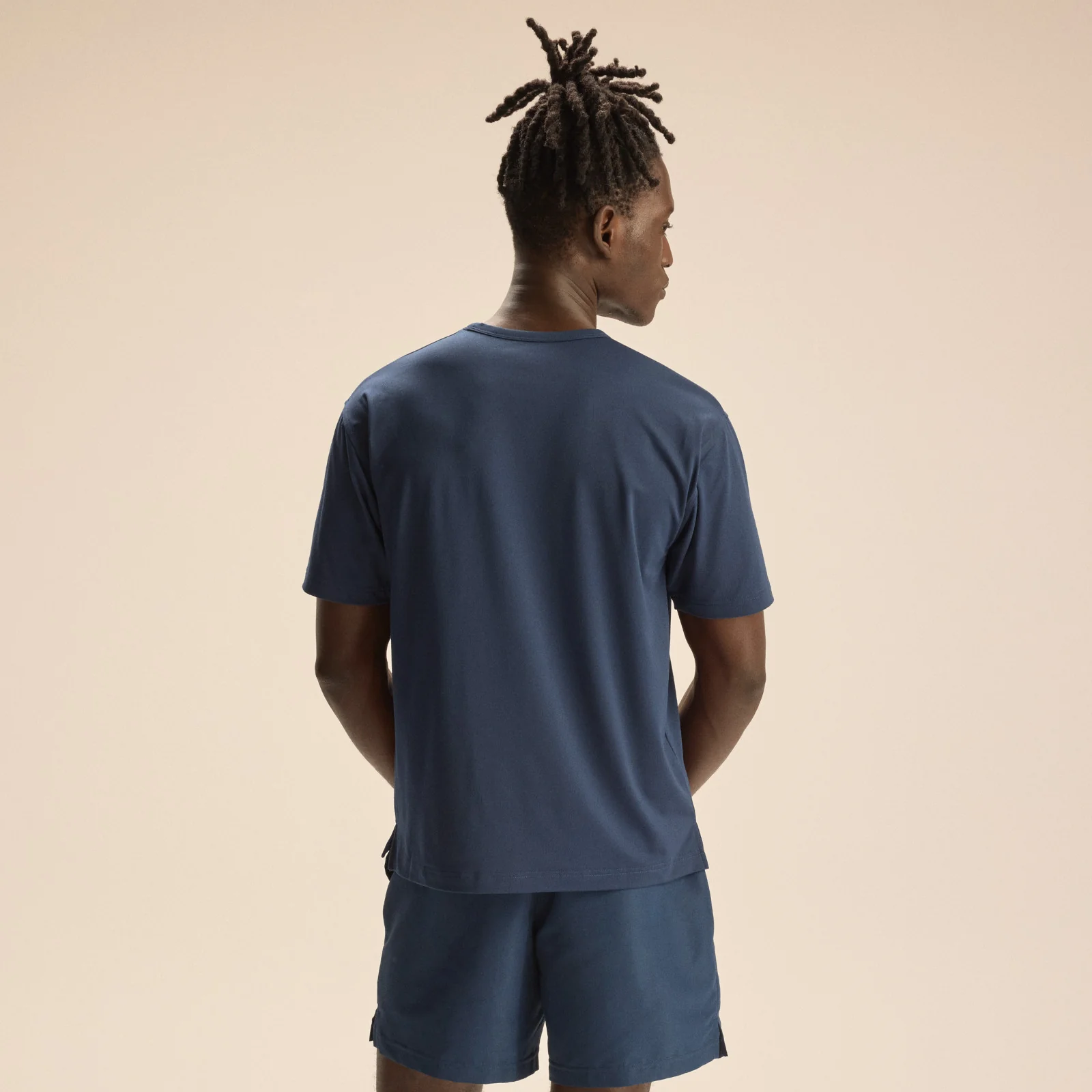 Men's Heathertech T-Shirt Navy - Image 2