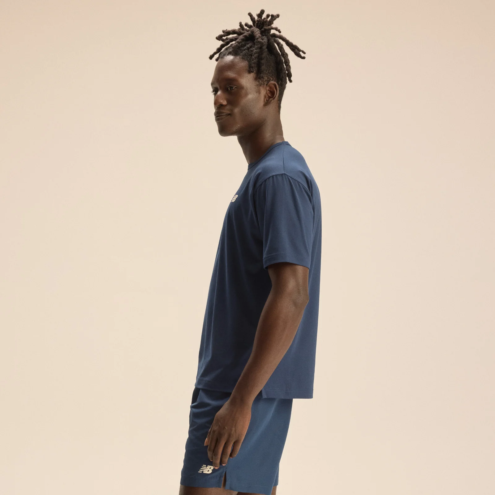 Men's Heathertech T-Shirt Navy - Image 3