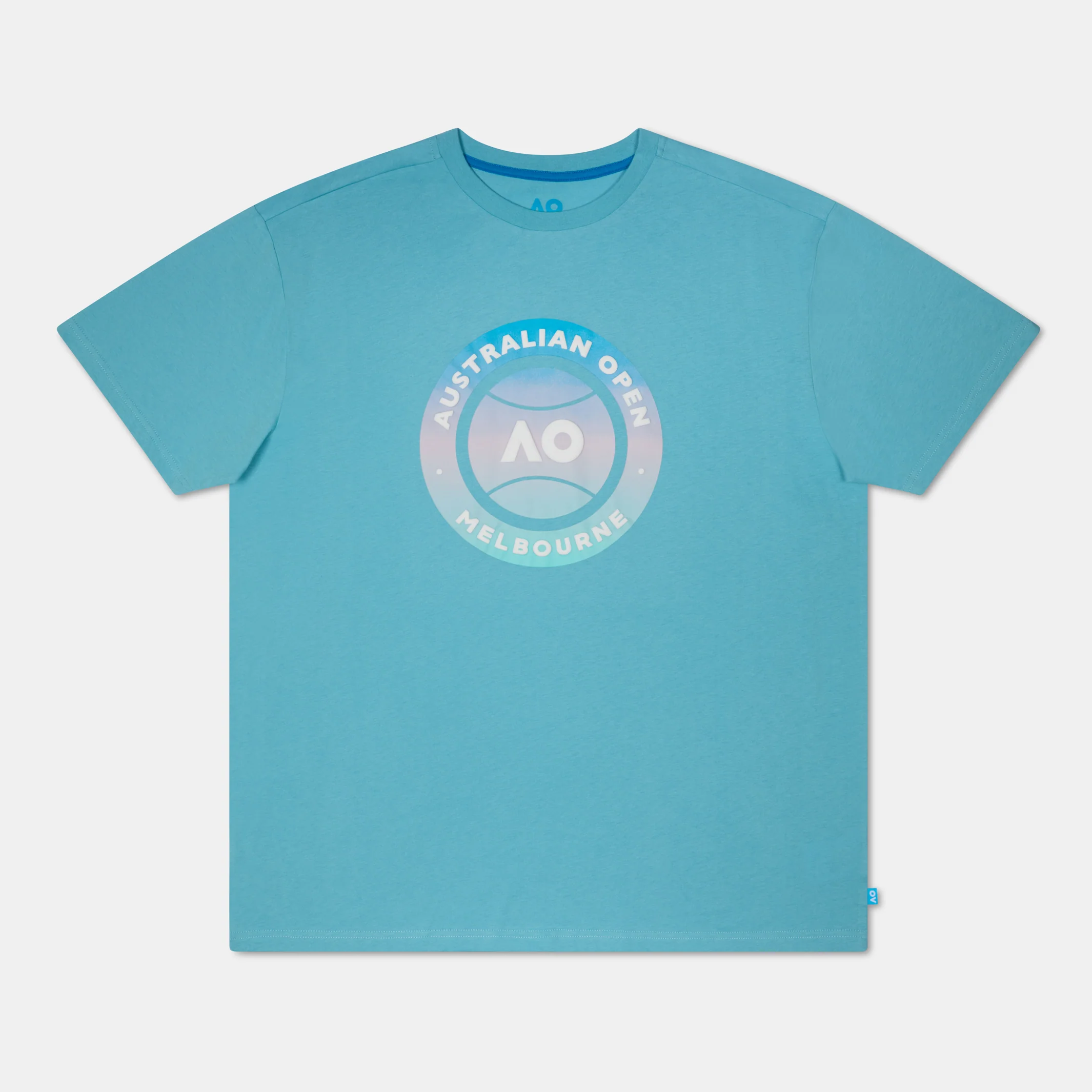 Men's Milky Blue T-Shirt Round Logo