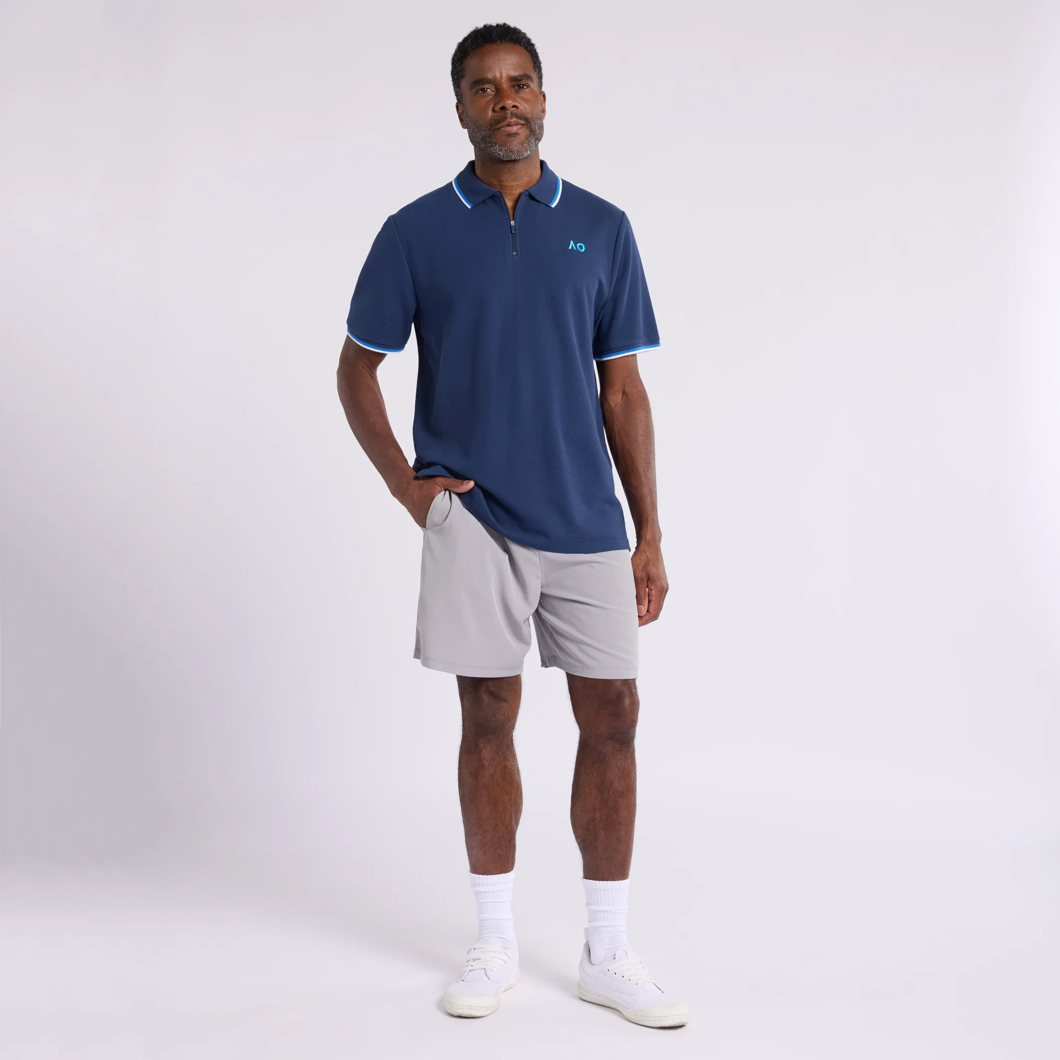 Men's Polo Half-Zip AO Logo - Image 3