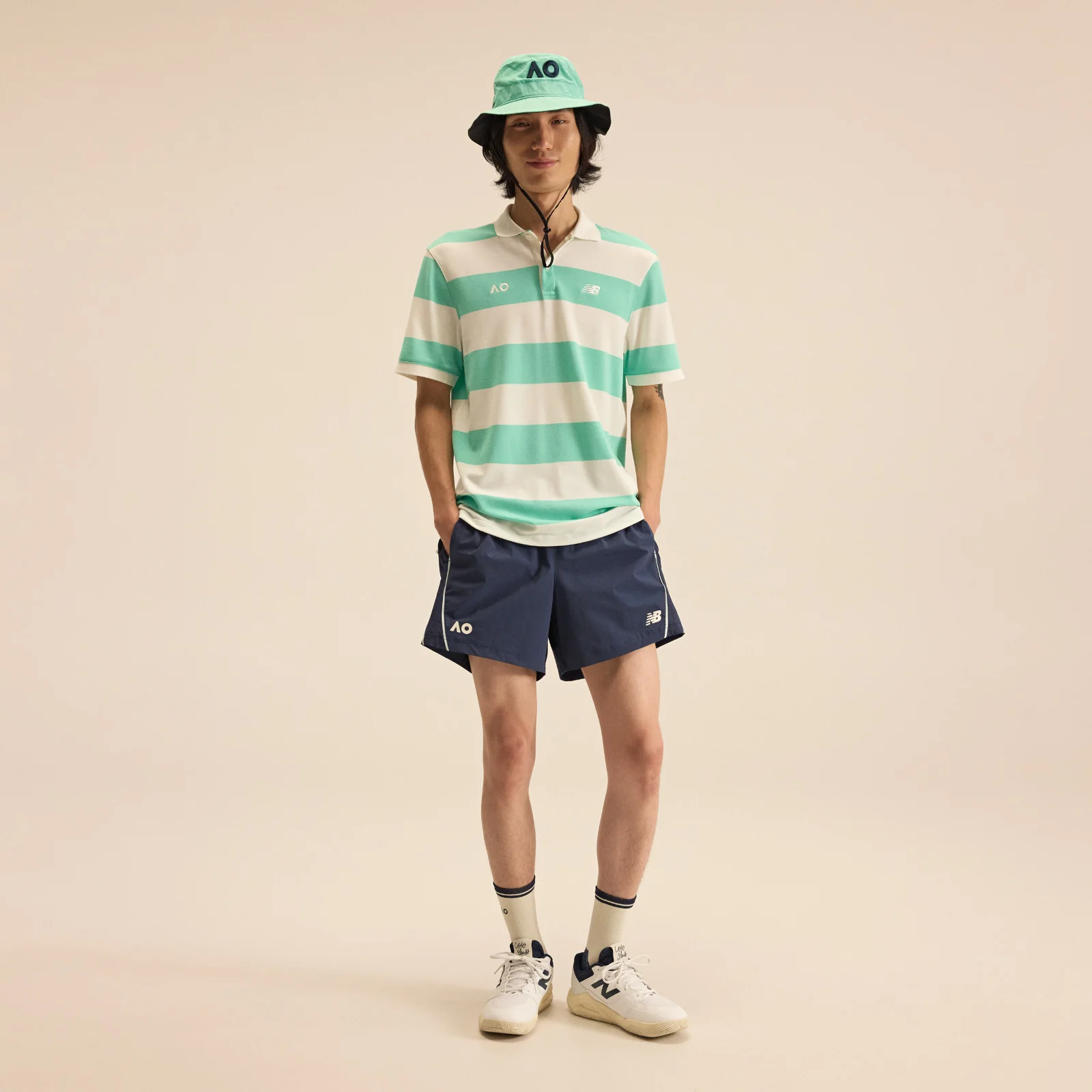 Men's Striped Polo Green - Image 5
