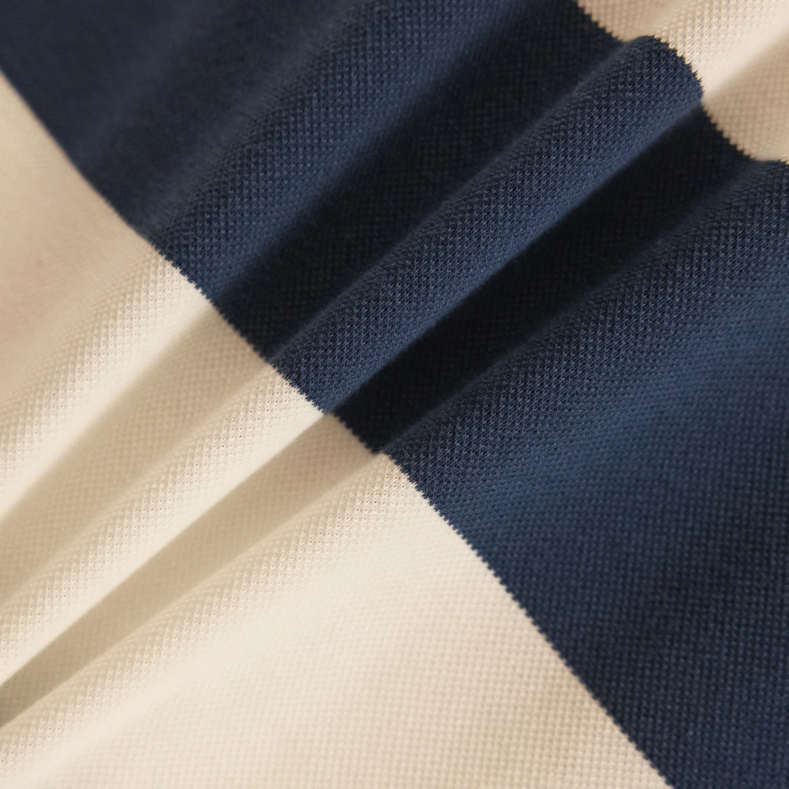 Men's Striped Polo Navy - Image 5