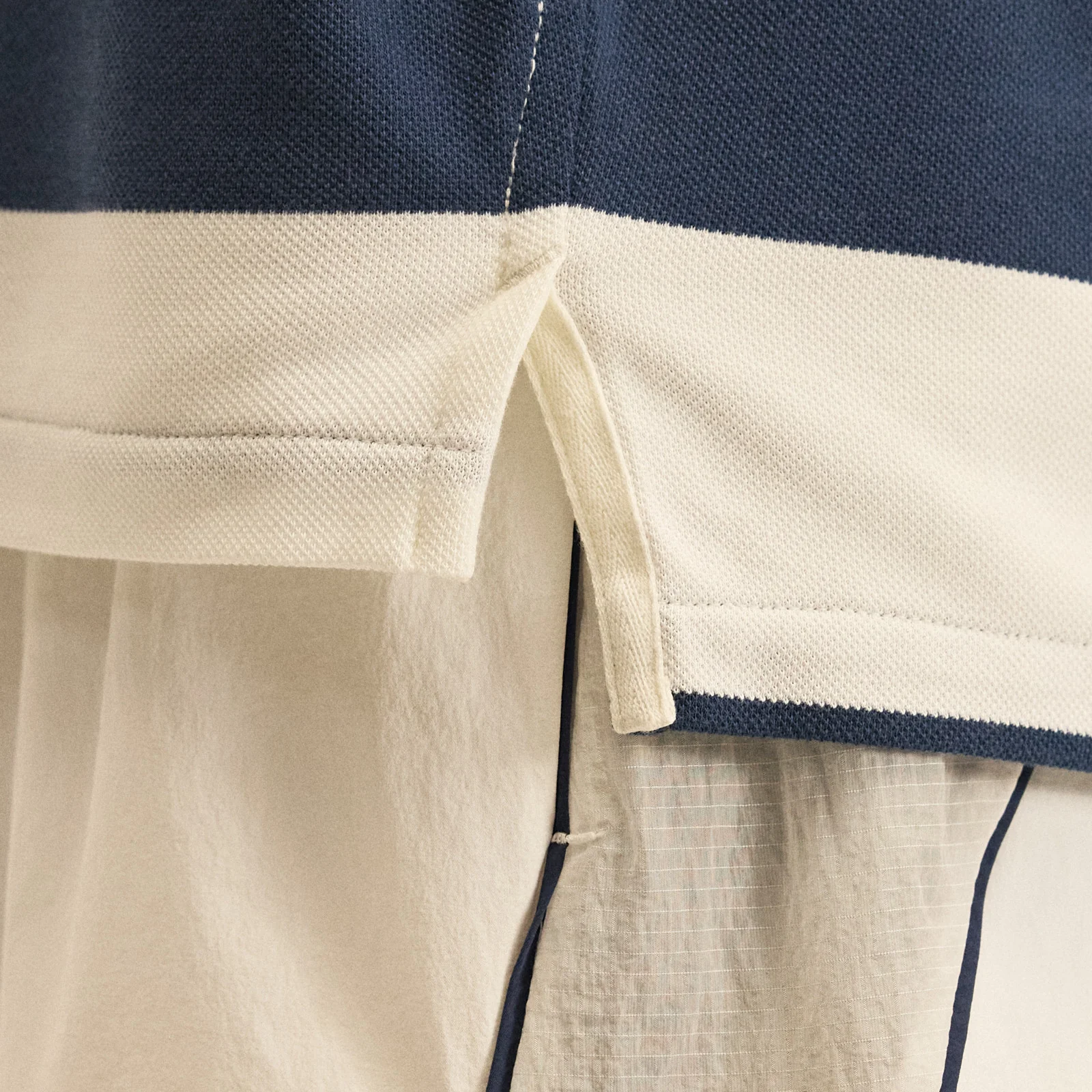 Men's Striped Polo Navy - Image 6