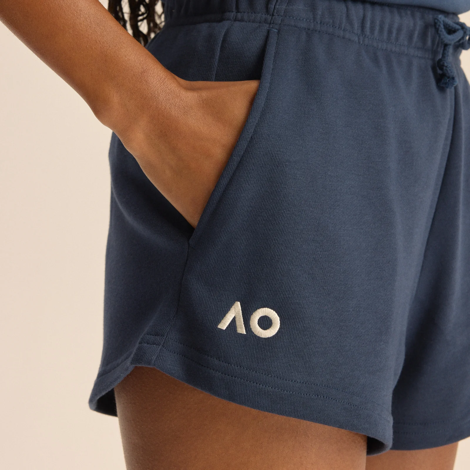 Womens's Fleece Shorts Navy - Image 6