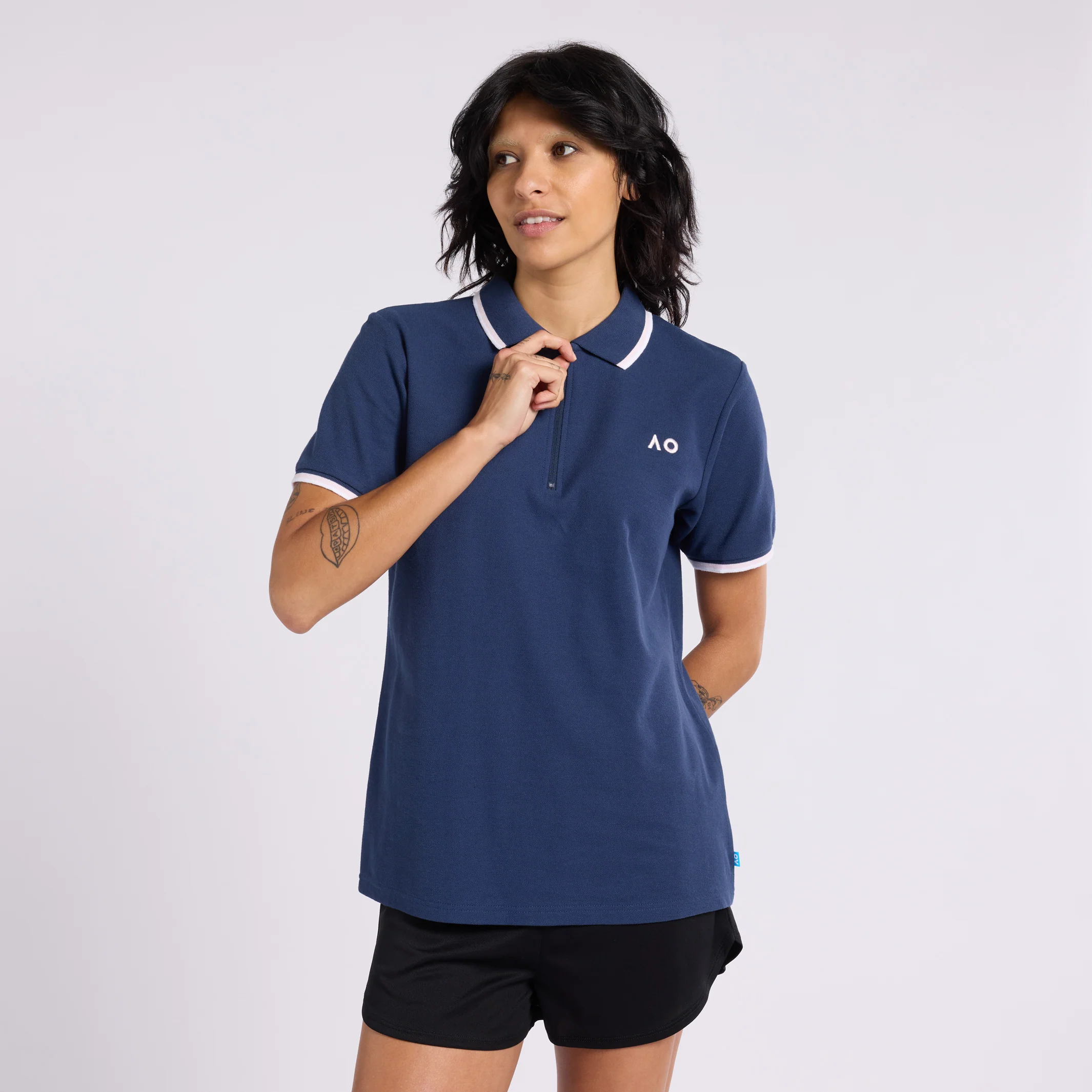 Women's Polo Half-Zip AO Logo - Image 3