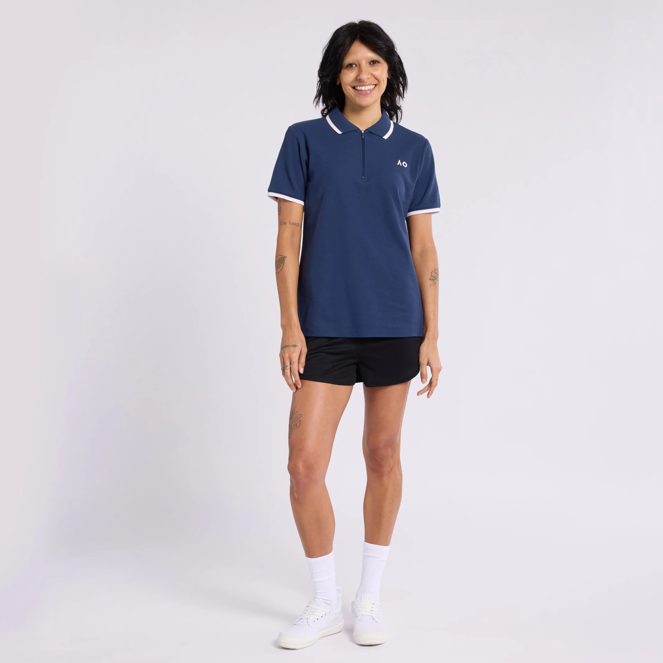 Women's Polo Half-Zip AO Logo - Image 4