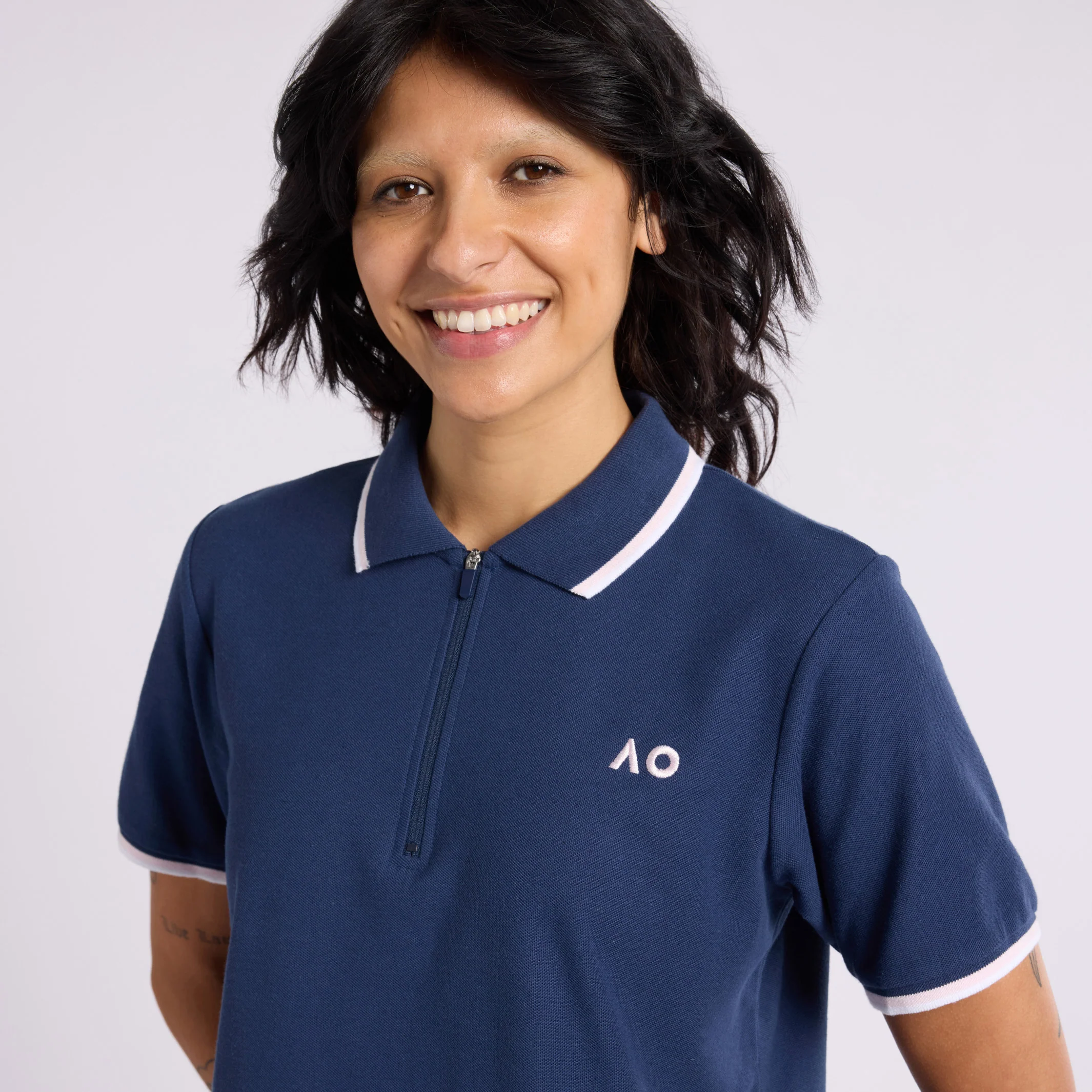 Women's Polo Half-Zip AO Logo - Image 5