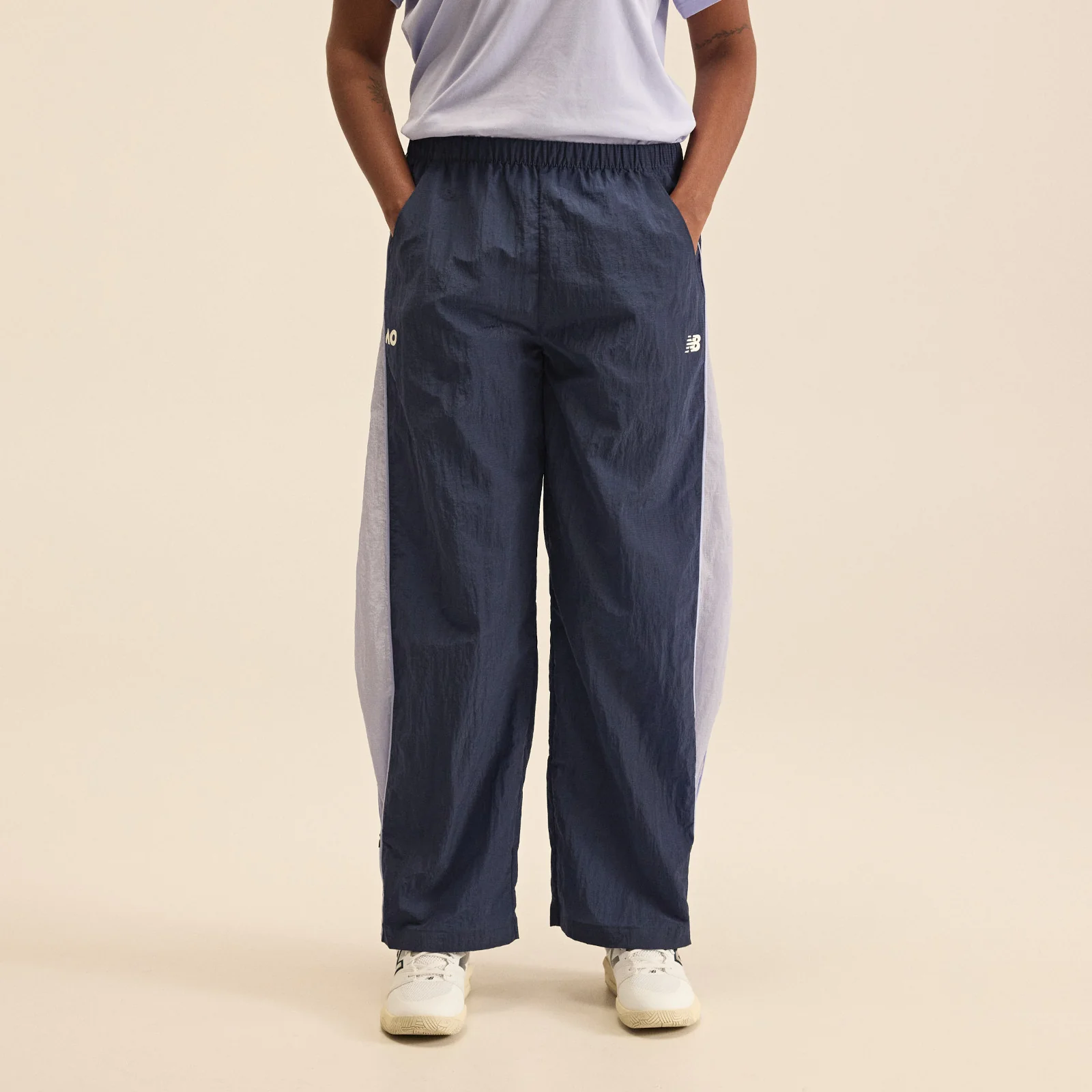 Women's Woven Track Pants Navy - Image 5
